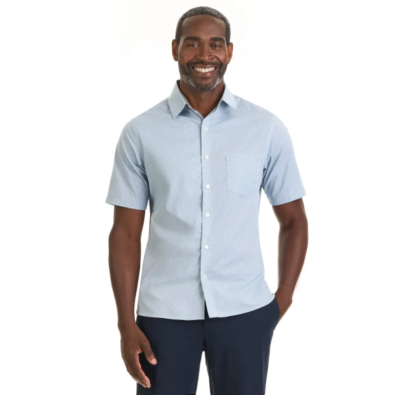 Essential Stain Shield Short Sleeve Wovens Mini Print - Slim Fit sold by Van Heusen