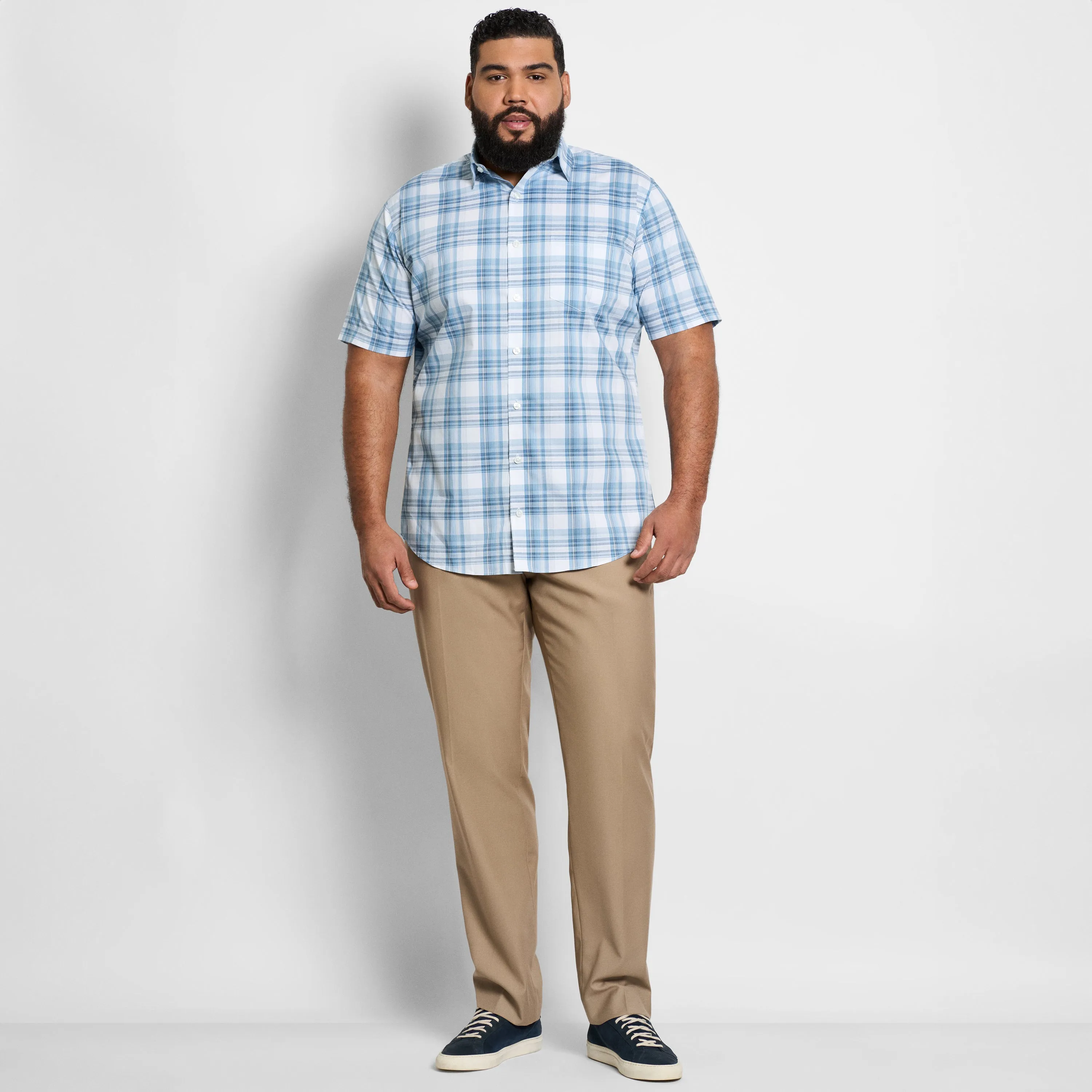 Folsen Short Sleeve Stain Shield Multi Grid - Big & Tall sold by Van Heusen product image thumbnail 2