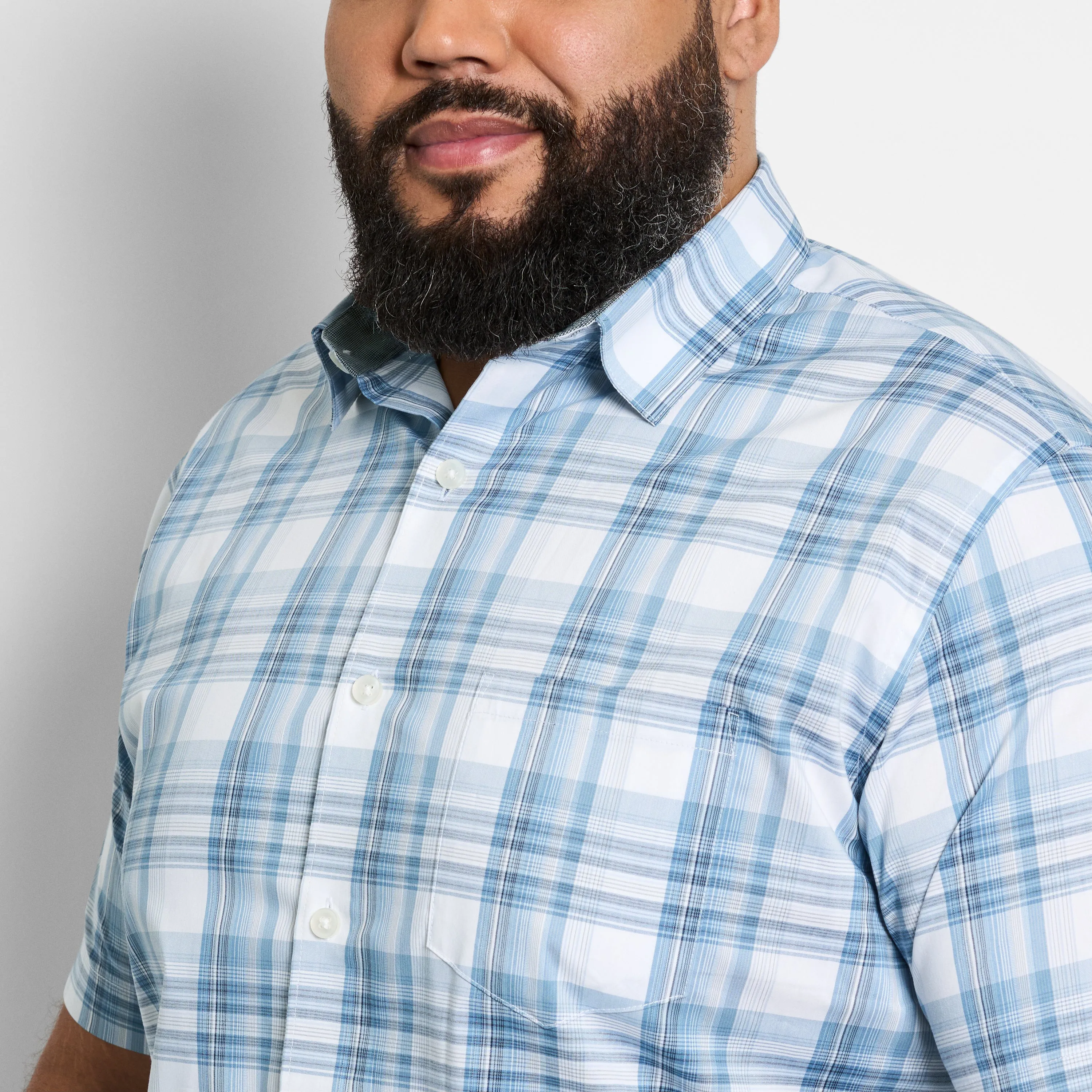 Folsen Short Sleeve Stain Shield Multi Grid - Big & Tall sold by Van Heusen product image thumbnail 3