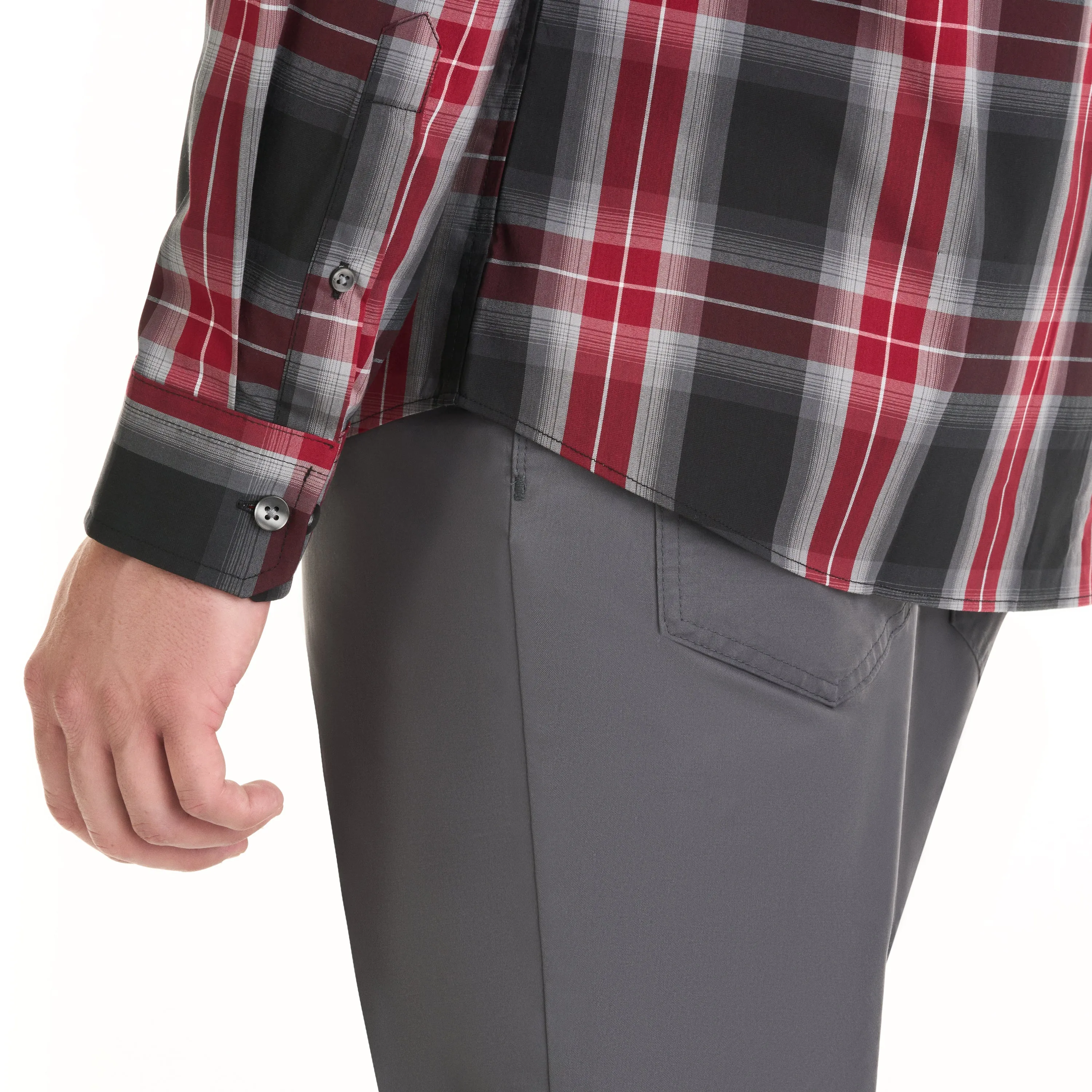 Essential Stain Shield Wovens Charcoal Plaid - Big & Tall sold by Van Heusen product image thumbnail 4