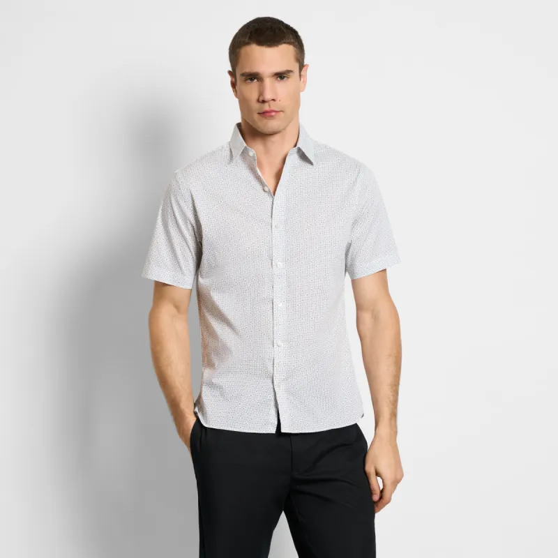 Performance Woven Short Sleeve Shirt Geo Dot Print - Slim Fit made by Van Heusen