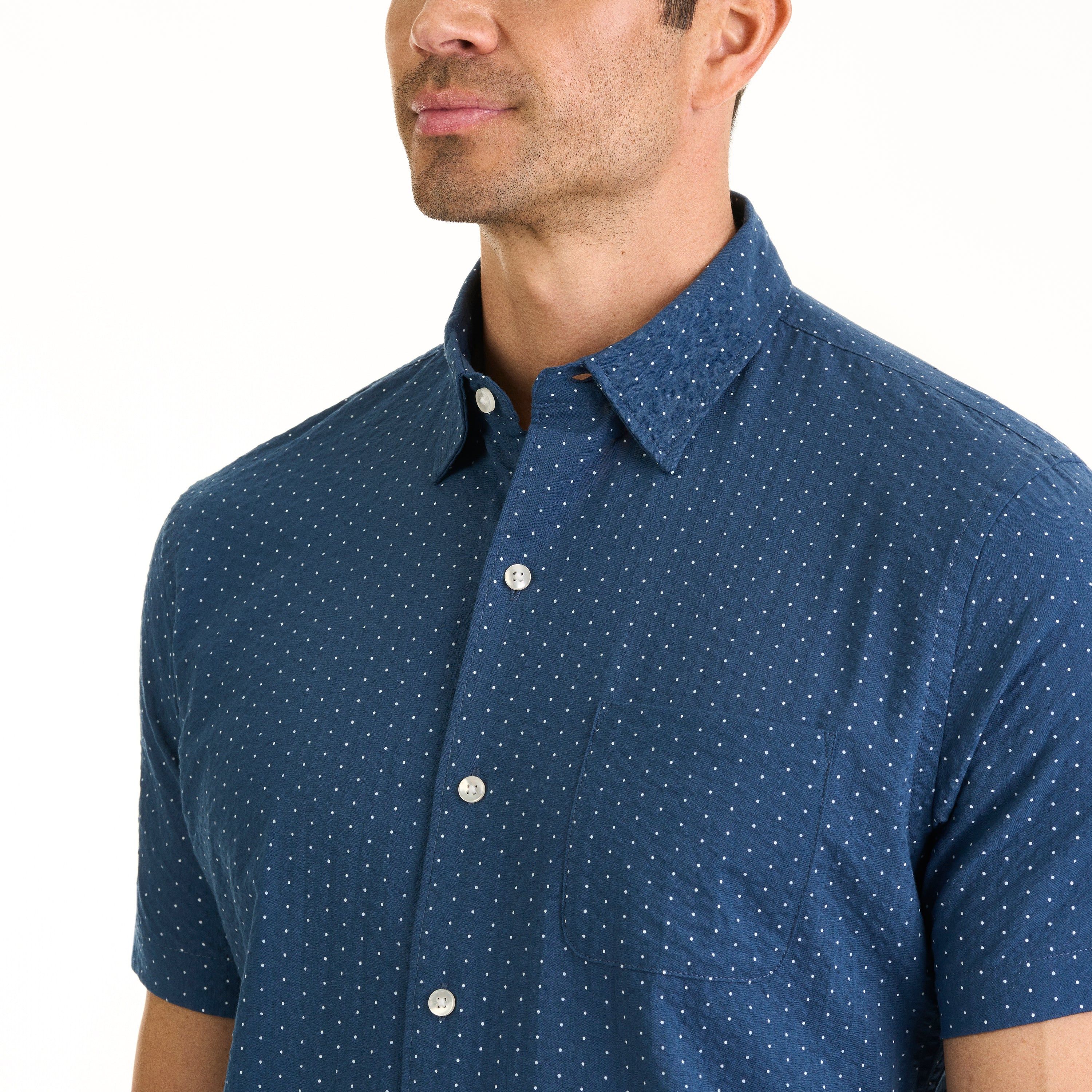 Weekend Seersucker Print Short Sleeve Camp Shirt – Regular Fit sold by Van Heusen product image thumbnail 3