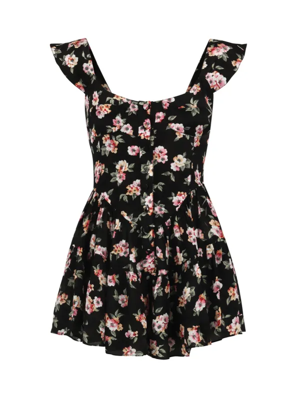 The Elisabeth Romper Dress - '90s Rose Print sold by Vanessa Mooney