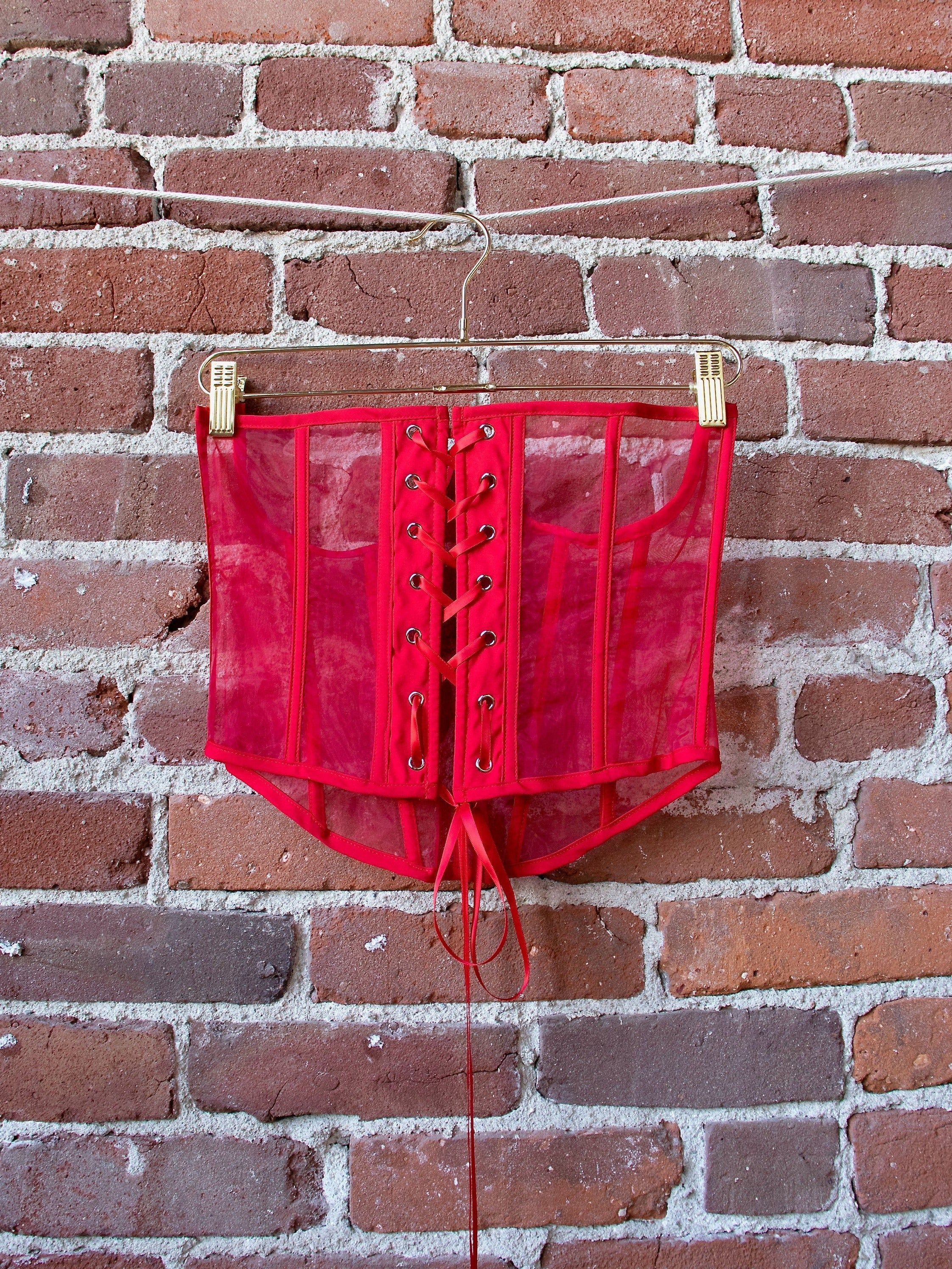 SAMPLE: The Beatrix Corset Top - Red sold by Vanessa Mooney product image thumbnail 4