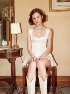 SAMPLE: The Elisabeth Romper Dress - White Silk sold by Vanessa Mooney