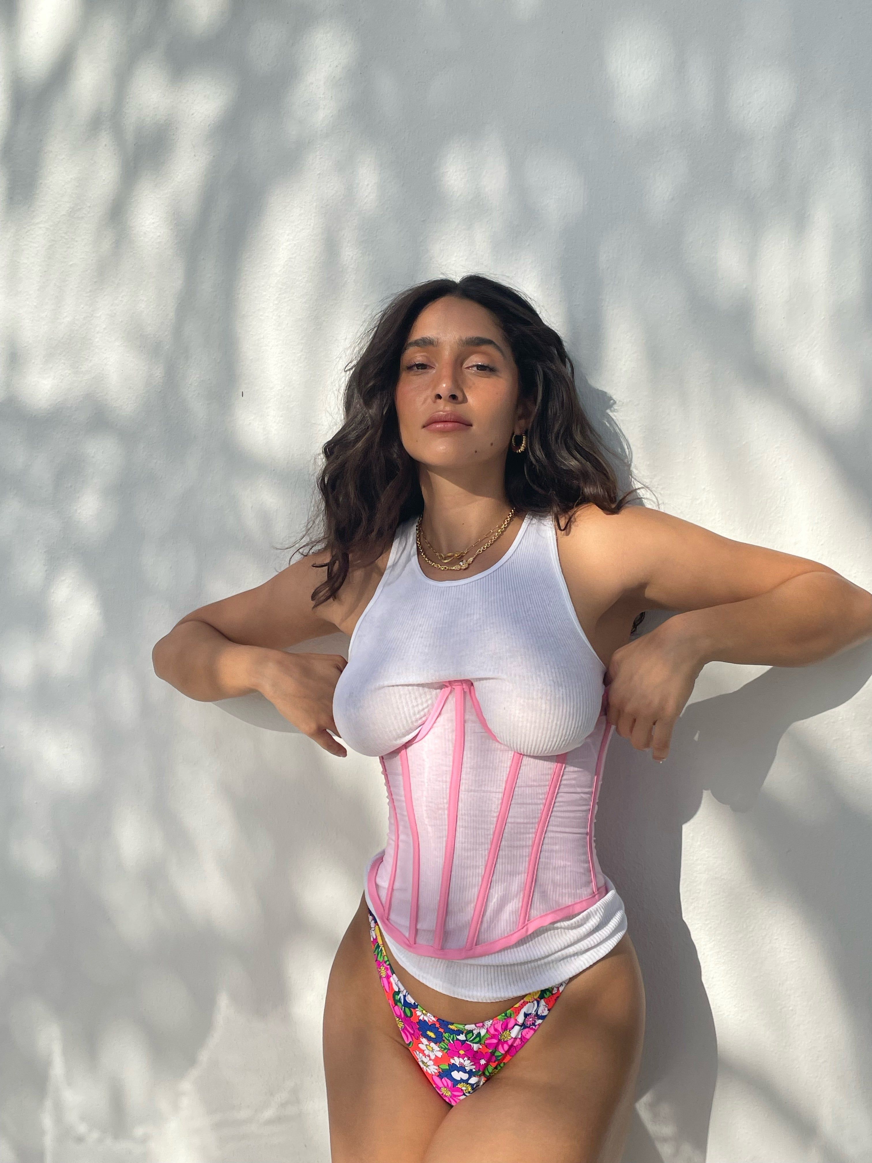 SAMPLE: The Beatrix Corset Top - Pink sold by Vanessa Mooney product image thumbnail 6