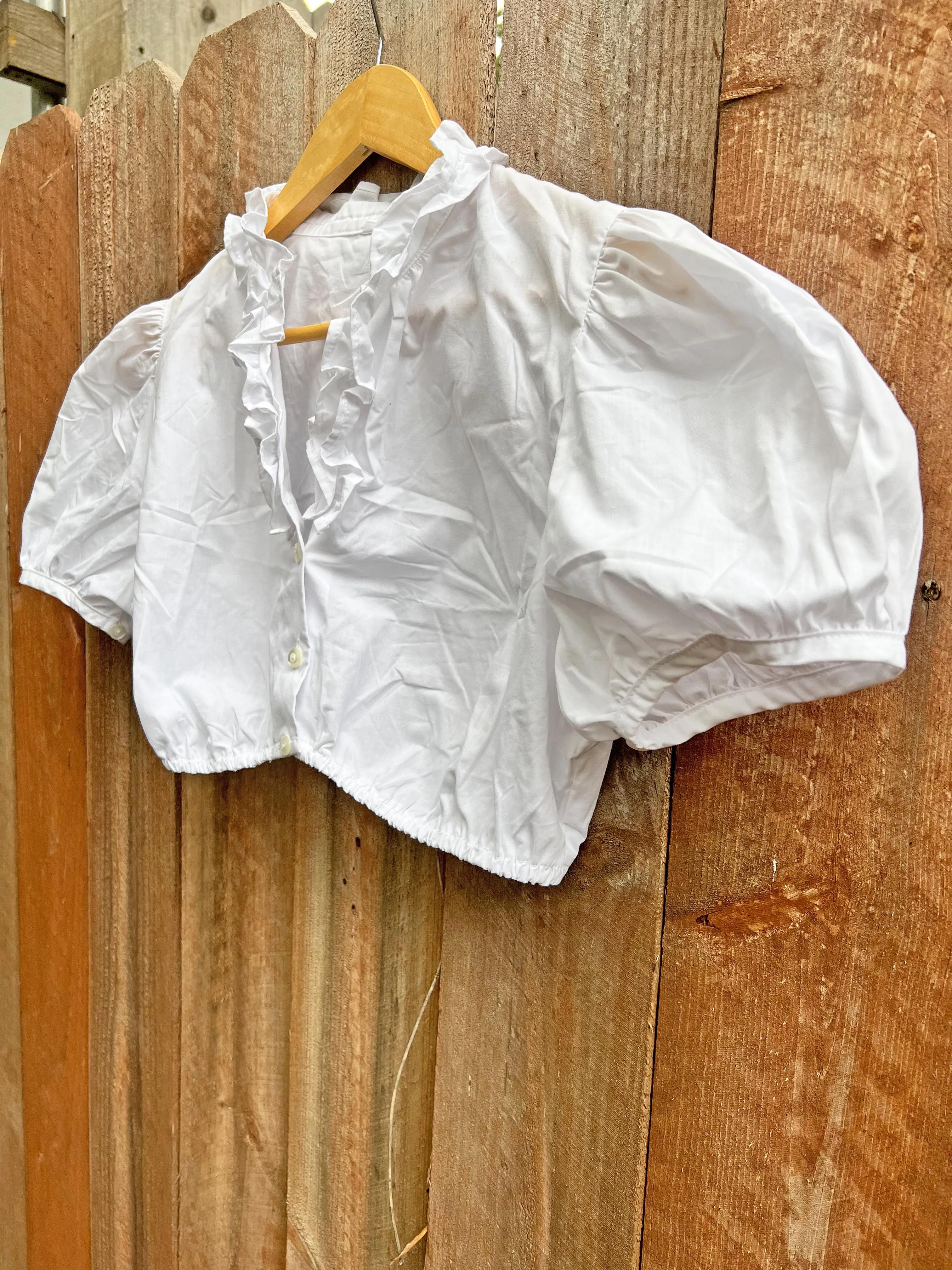VINTAGE: Cotton Buttoned Crop Top sold by Vanessa Mooney product image thumbnail 2