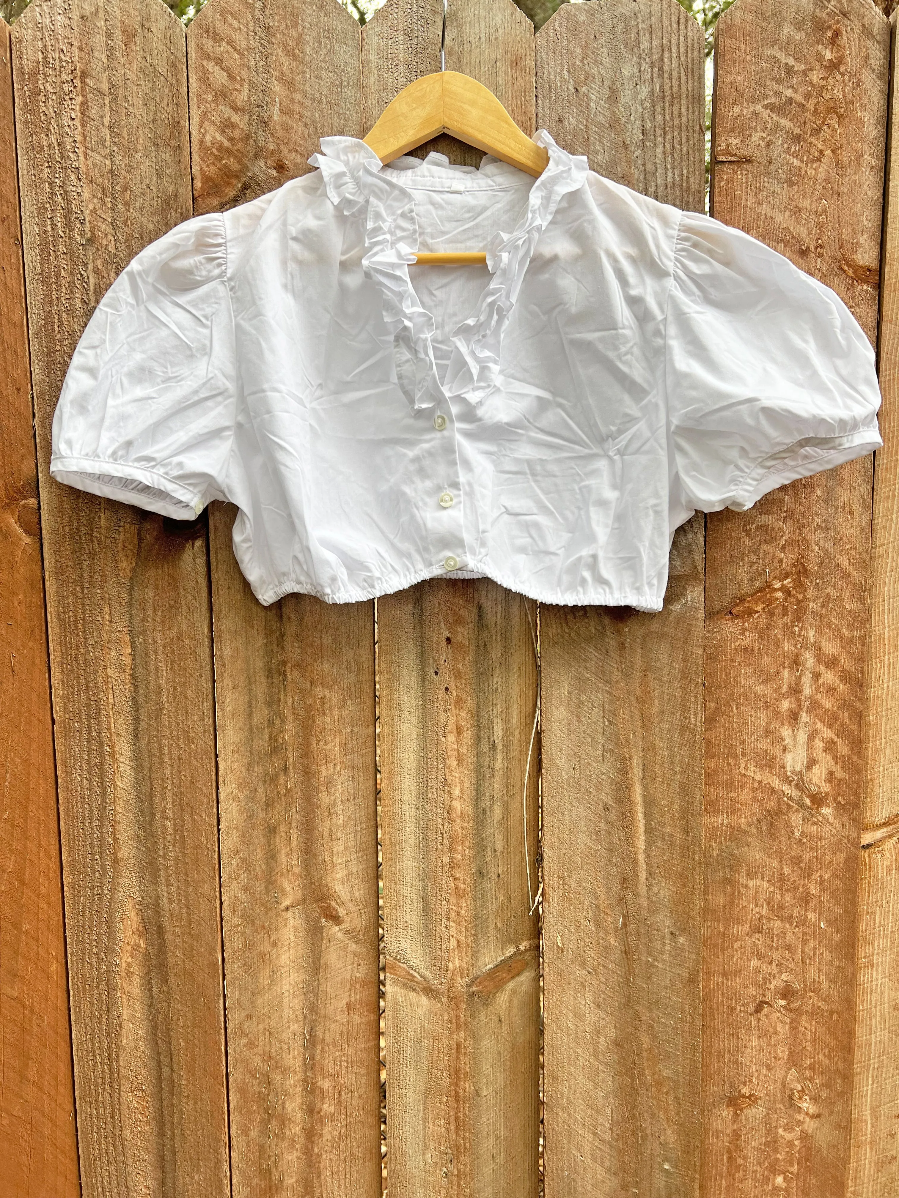 VINTAGE: Cotton Buttoned Crop Top sold by Vanessa Mooney