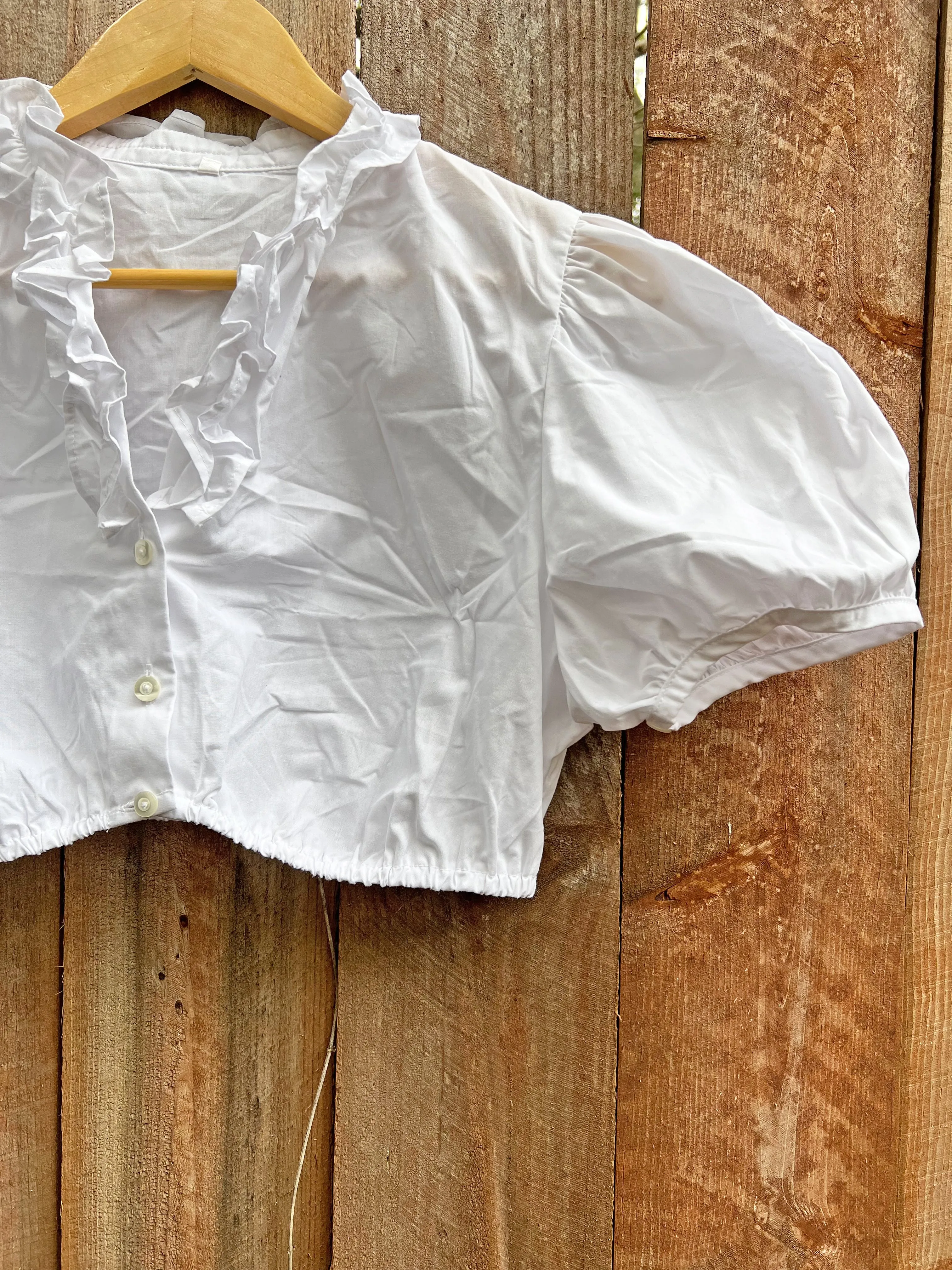 VINTAGE: Cotton Buttoned Crop Top sold by Vanessa Mooney product image thumbnail 3