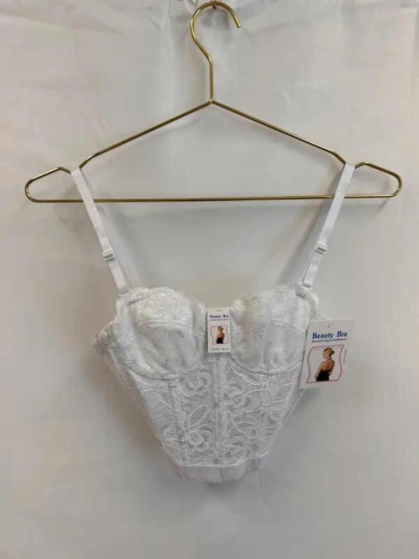 VINTAGE: Beauty Bra White Lace Cropped Corset sold by Vanessa Mooney