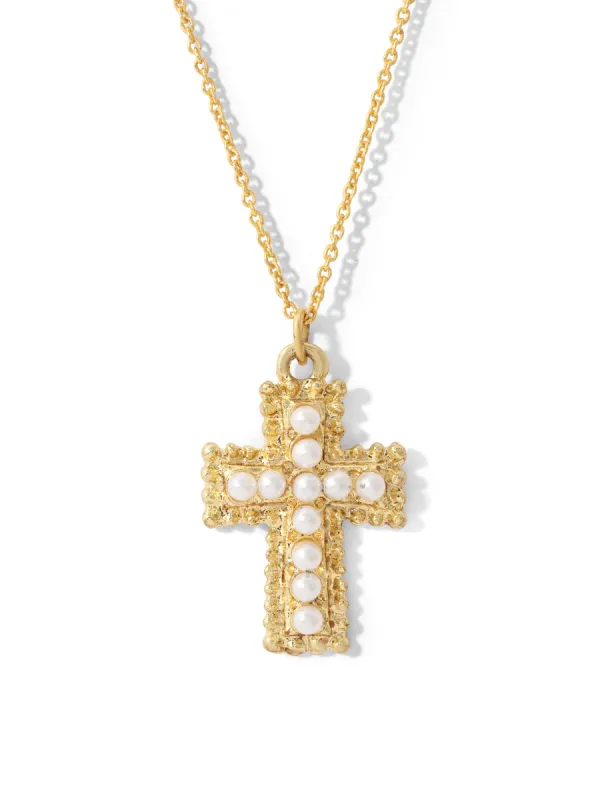 The Nadia Cross Necklace sold by Vanessa Mooney