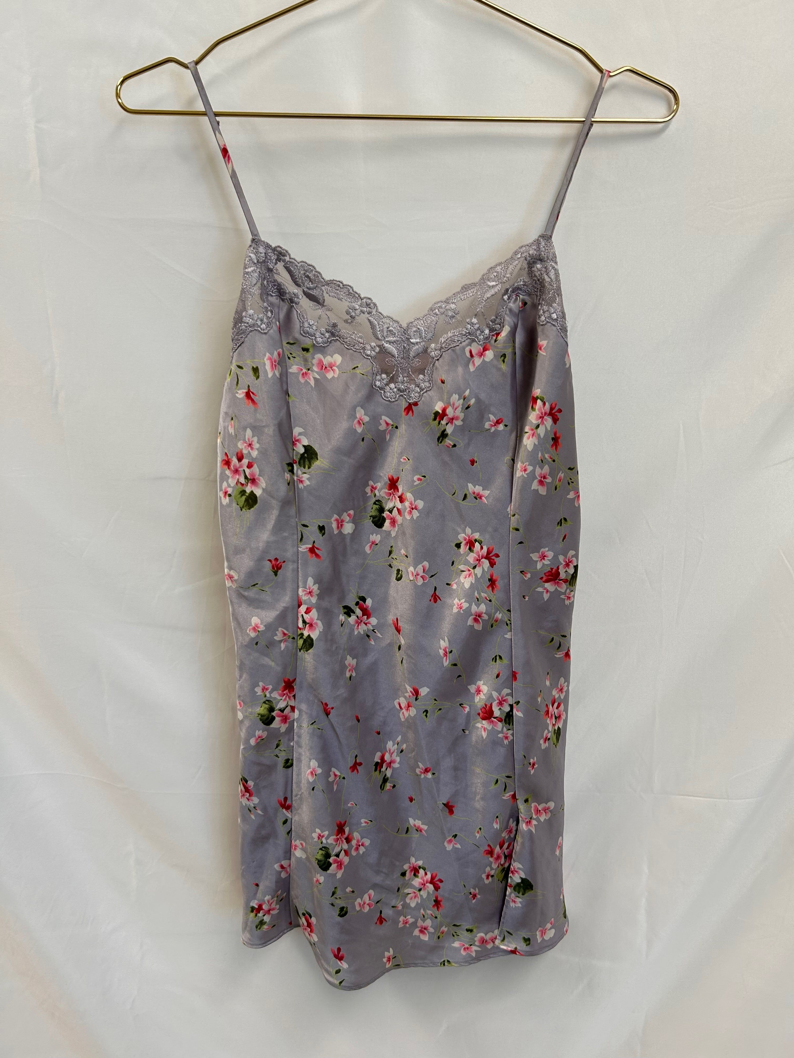 VINTAGE: Victoria’s Secret Lavender Floral Mini Slip Dress sold by Vanessa Mooney