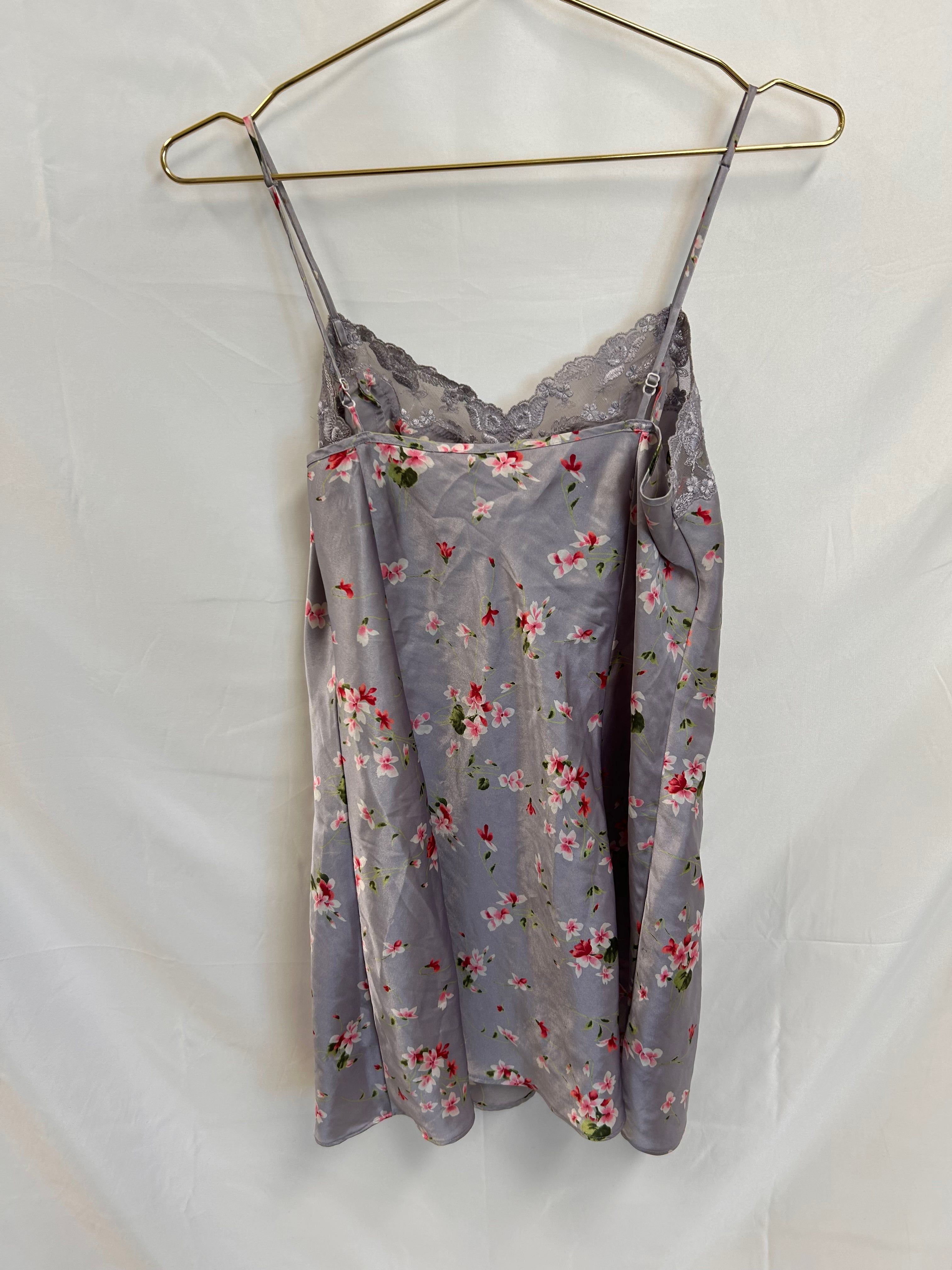 VINTAGE: Victoria’s Secret Lavender Floral Mini Slip Dress sold by Vanessa Mooney product image thumbnail 2