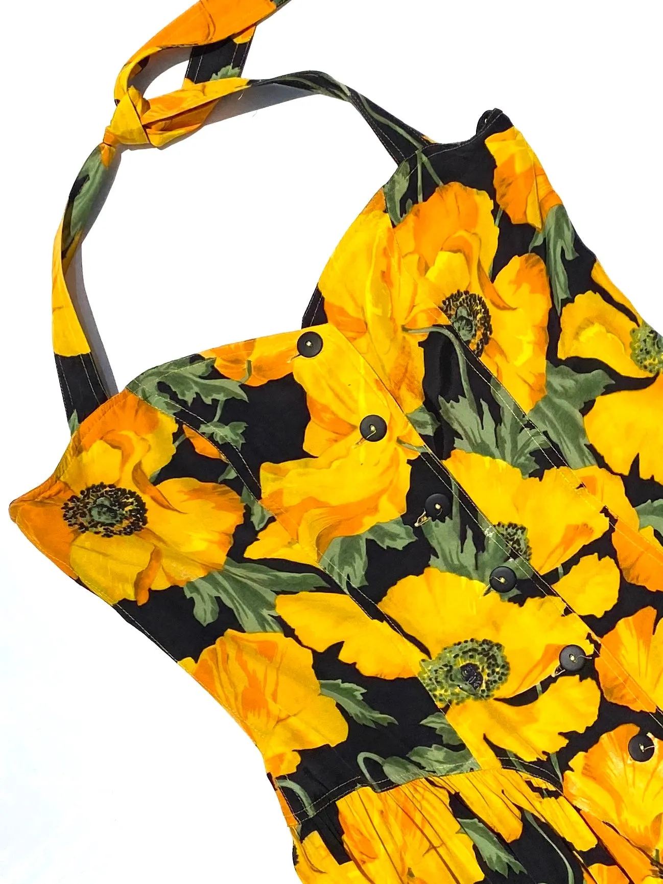VINTAGE: Halter Dress - Yellow Poppy sold by Vanessa Mooney product image thumbnail 2