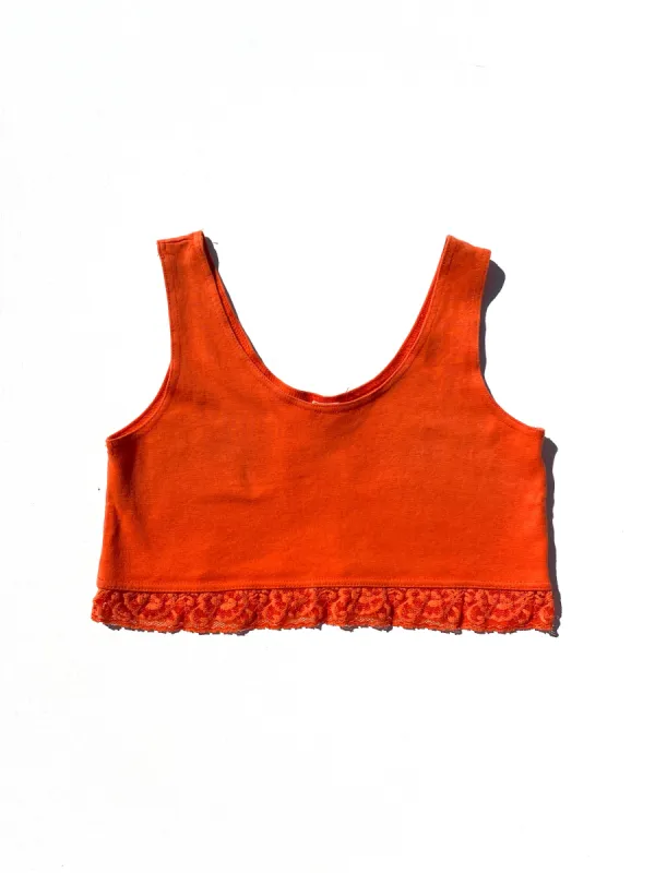 VINTAGE: Crop Top - Orange Lace sold by Vanessa Mooney