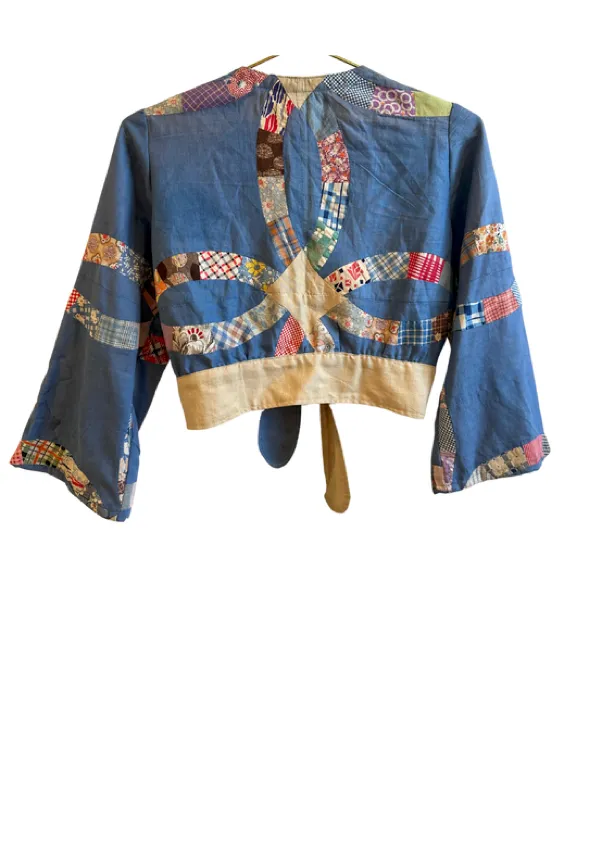 Patchwork High Waist Blouse Top sold by Vanessa Mooney product image thumbnail 2