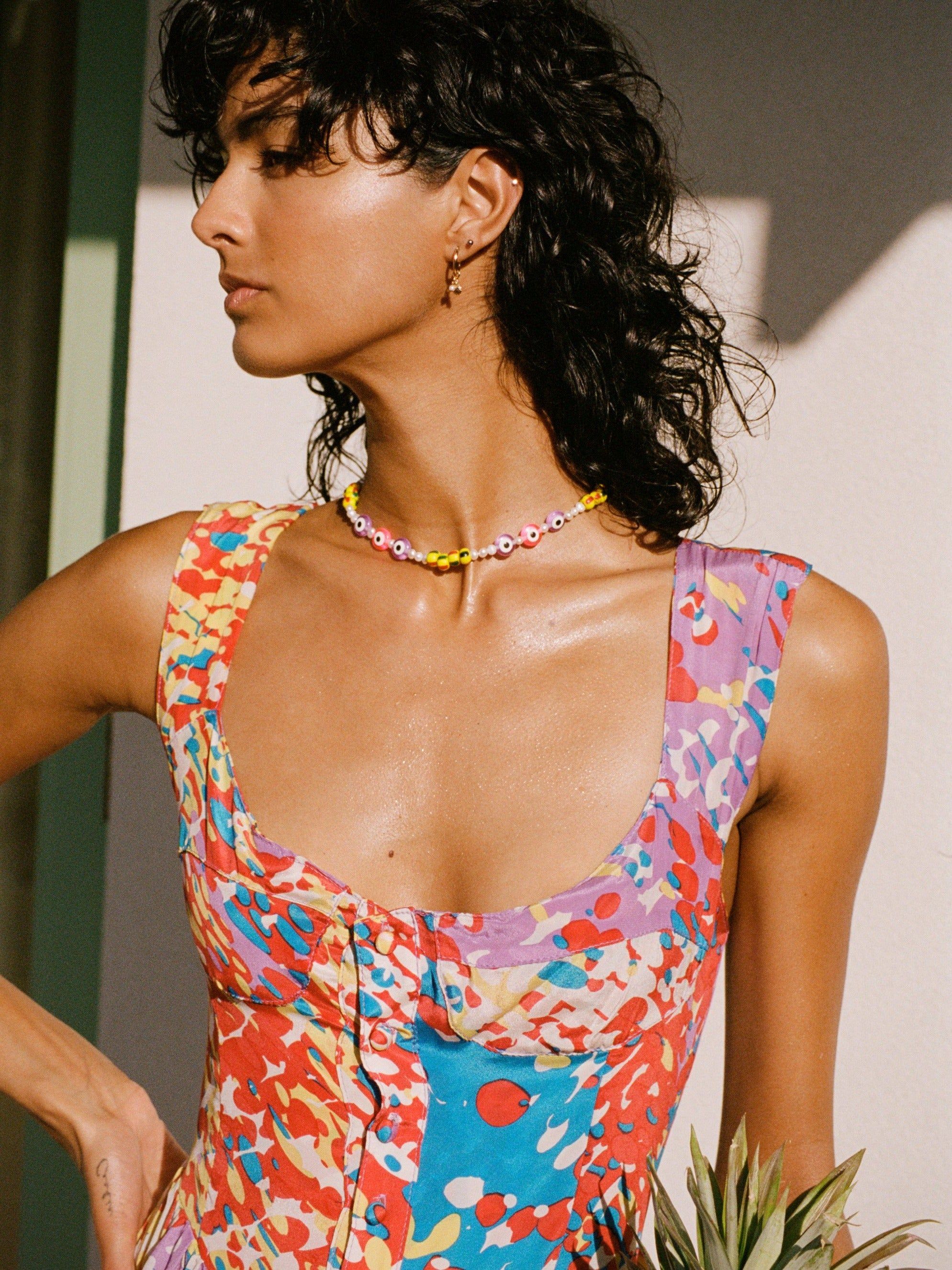 SAMPLE: The Elisabeth Romper Dress - Yellow Multi sold by Vanessa Mooney product image thumbnail 2