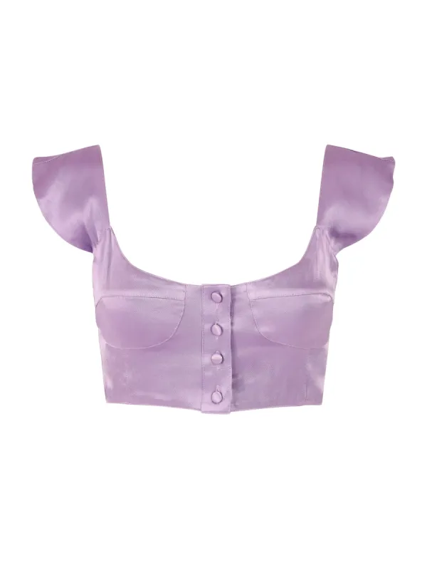 The Elisabeth Crop Top - Lavender Satin sold by Vanessa Mooney