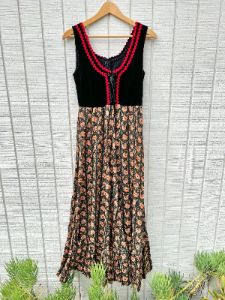 SAMPLE:  Black Velvet & Floral Maxi Dress sold by Vanessa Mooney