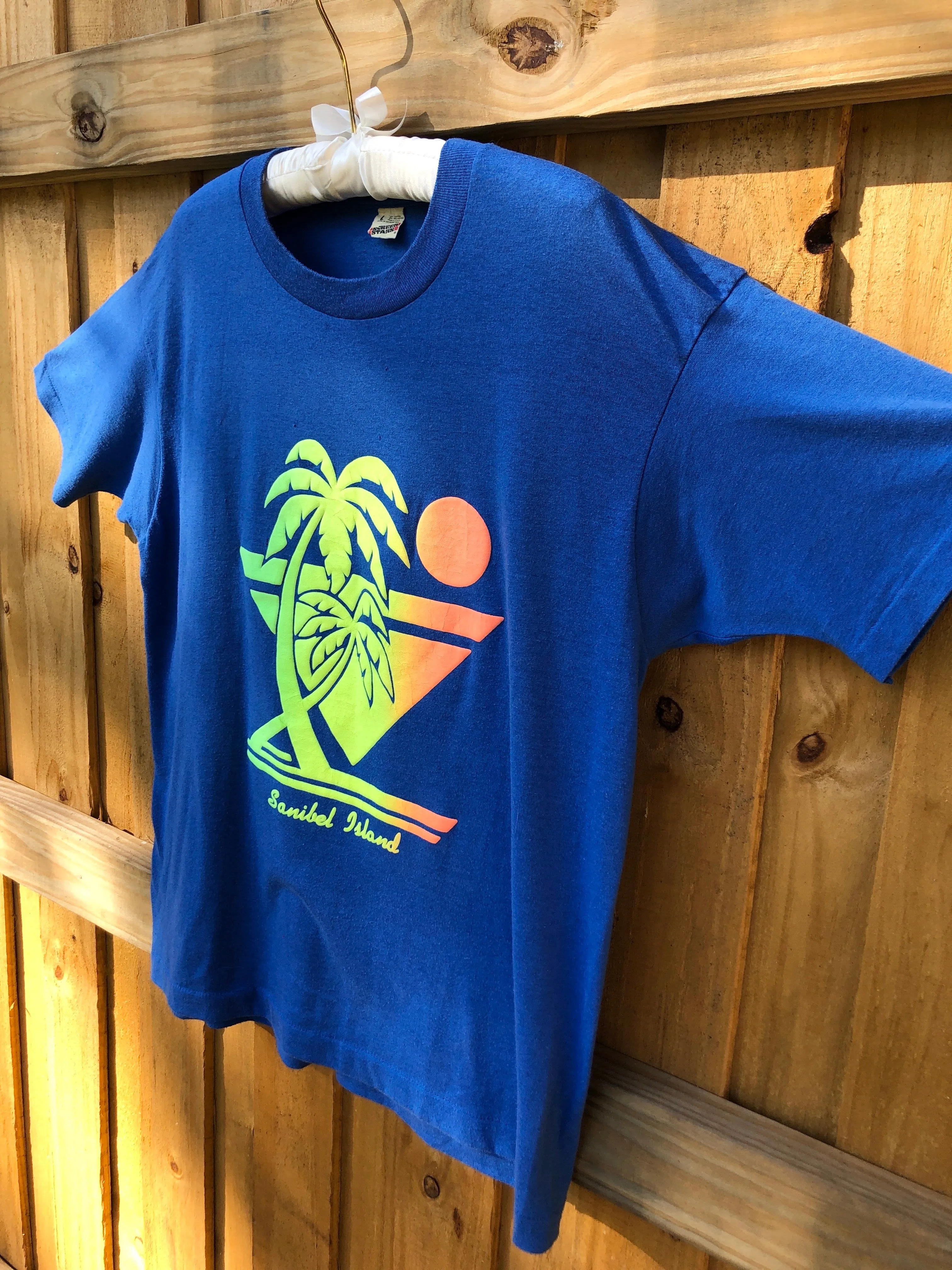 VINTAGE: Blue Neon Graphic T-Shirt sold by Vanessa Mooney product image thumbnail 2