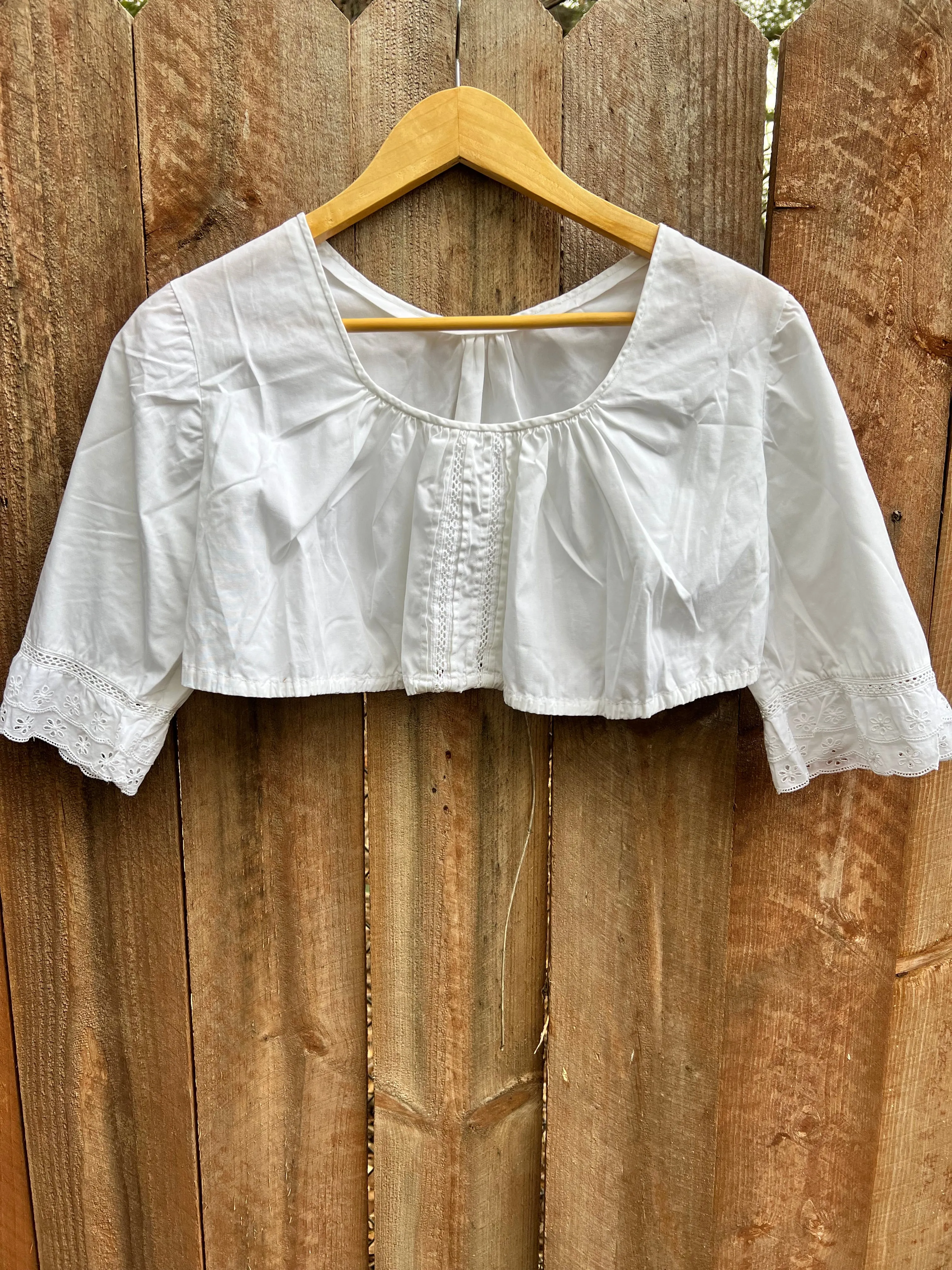 VINTAGE: Cotton & Lace Crop Top sold by Vanessa Mooney