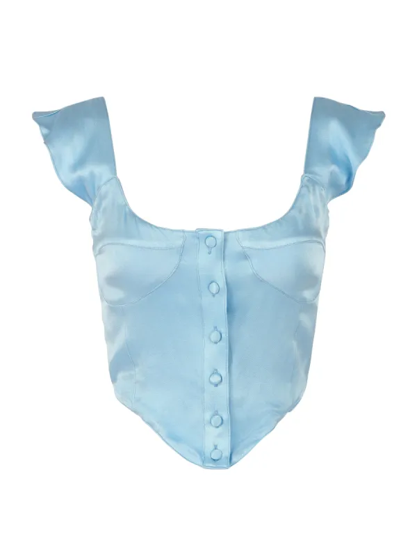 The Heather Top - Sky Blue Satin sold by Vanessa Mooney