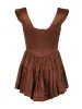 The Elisabeth Romper Dress - Chocolate Satin sold by Vanessa Mooney