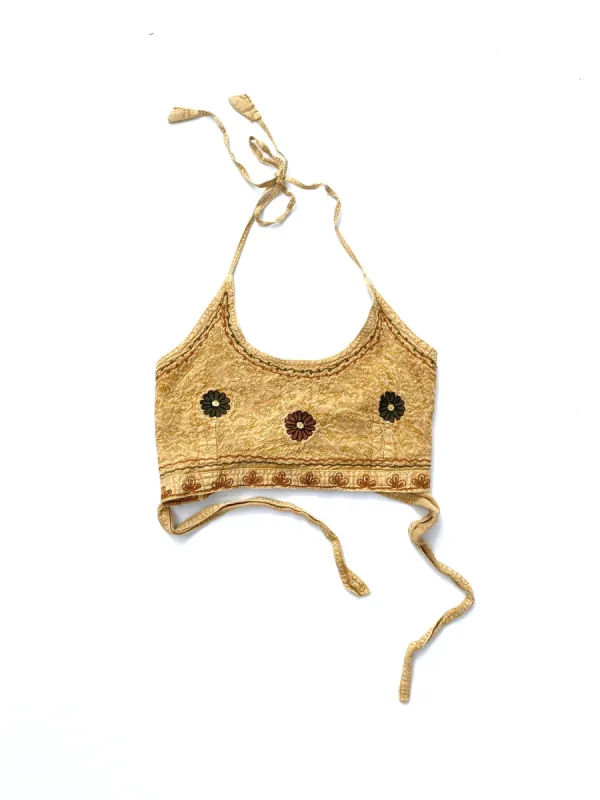 VINTAGE: Halter Top - Mustard Yellow sold by Vanessa Mooney