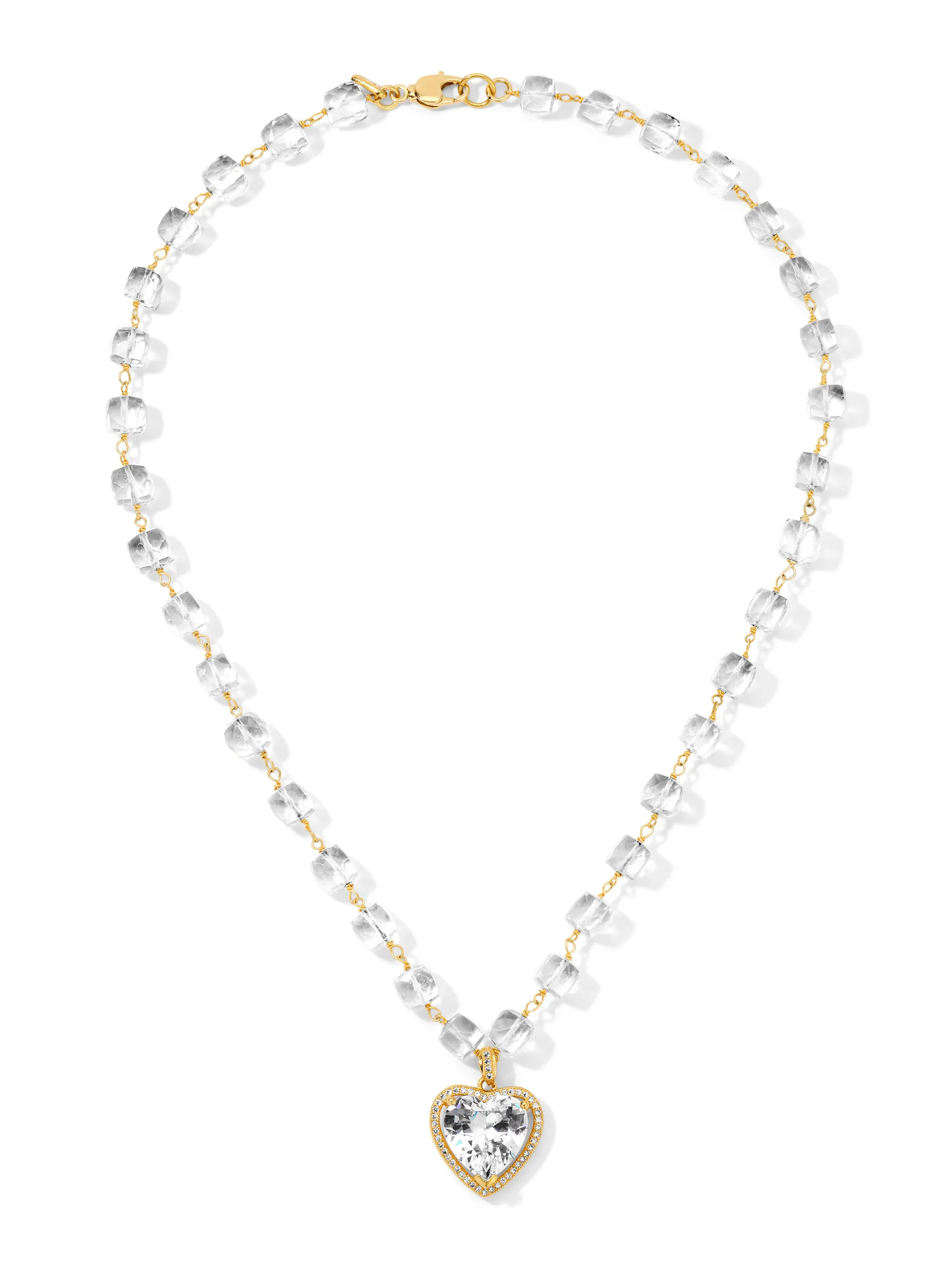 The Crystal Stone Heart Necklace sold by Vanessa Mooney