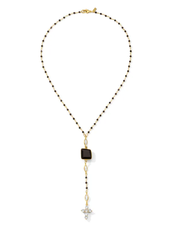 The Blackbird Stone Rosary Necklace sold by Vanessa Mooney