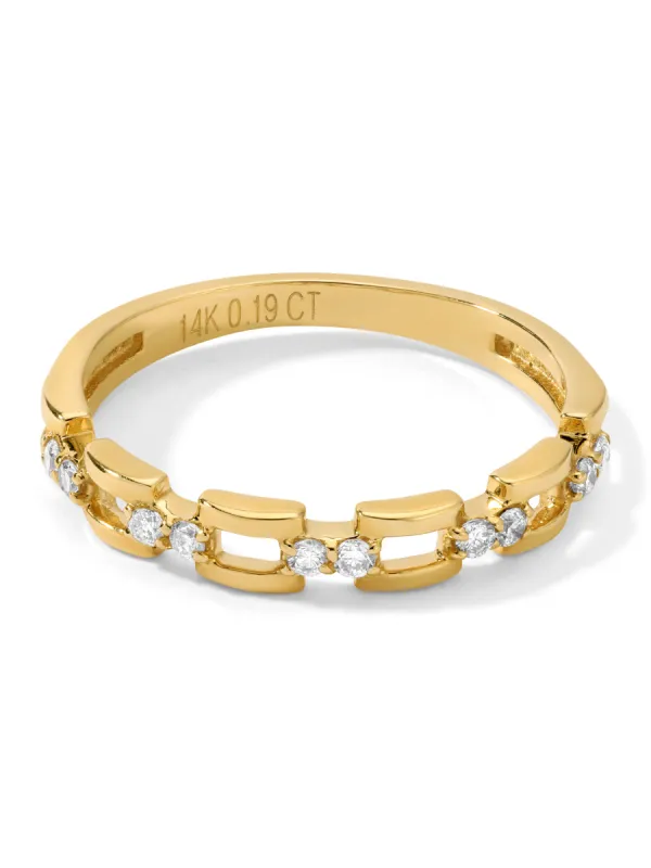 The Gold & Diamond Chain Link Ring sold by Vanessa Mooney