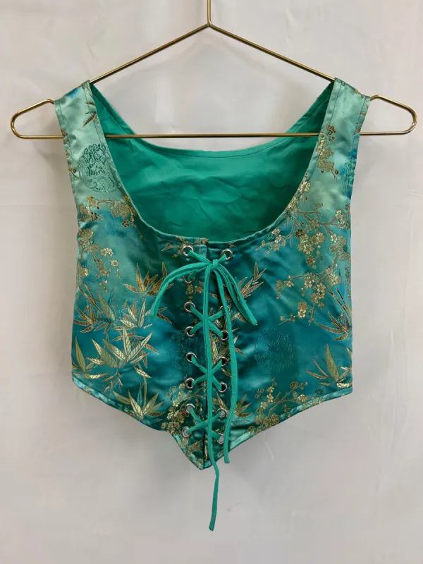 VINTAGE: VM Sample Green Corset Top sold by Vanessa Mooney