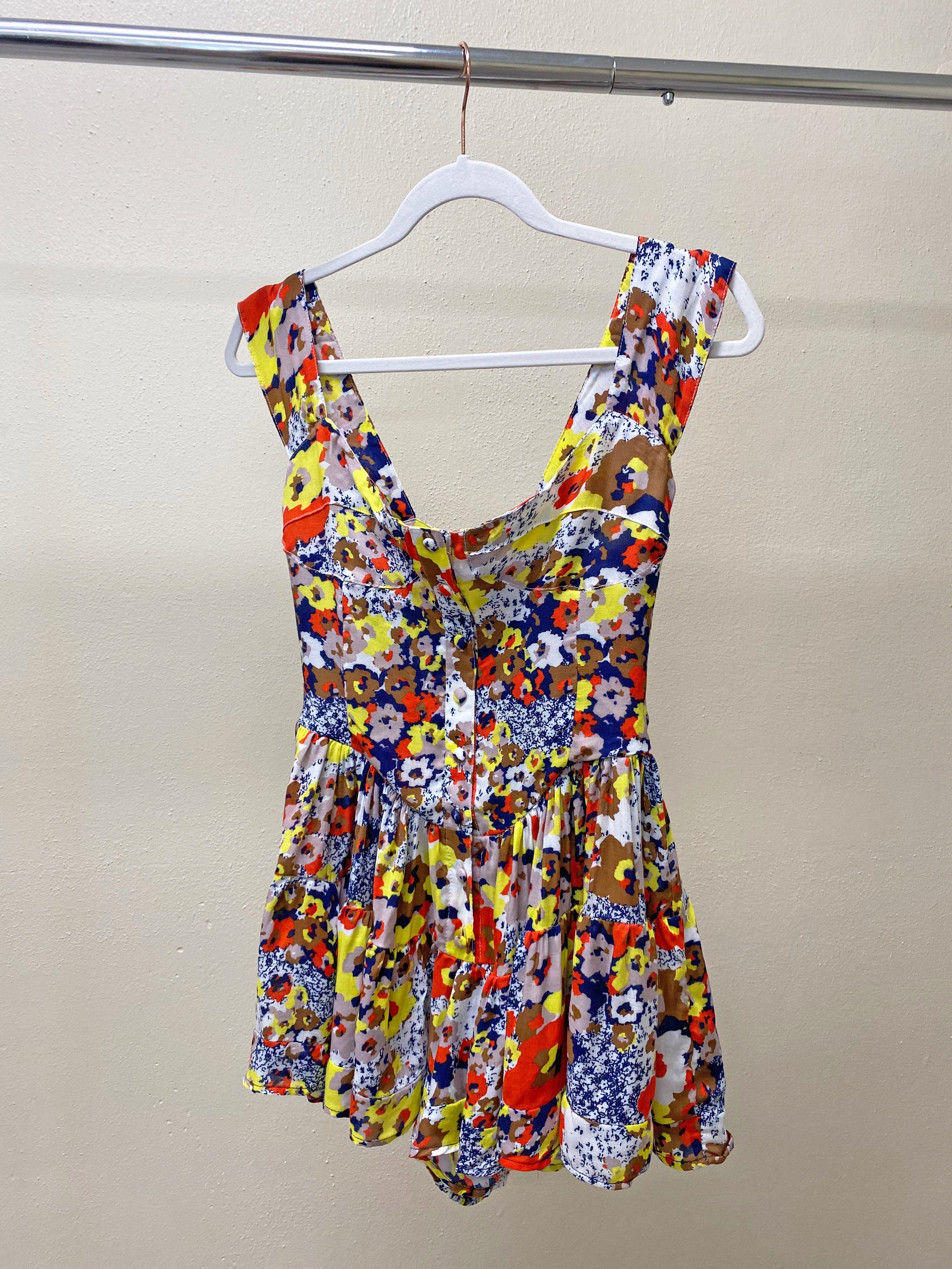 SAMPLE: The Elisabeth Romper Dress - '70s Wildflower sold by Vanessa Mooney