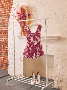 SAMPLE: The Elisabeth Romper Dress - Pink & White Silk sold by Vanessa Mooney