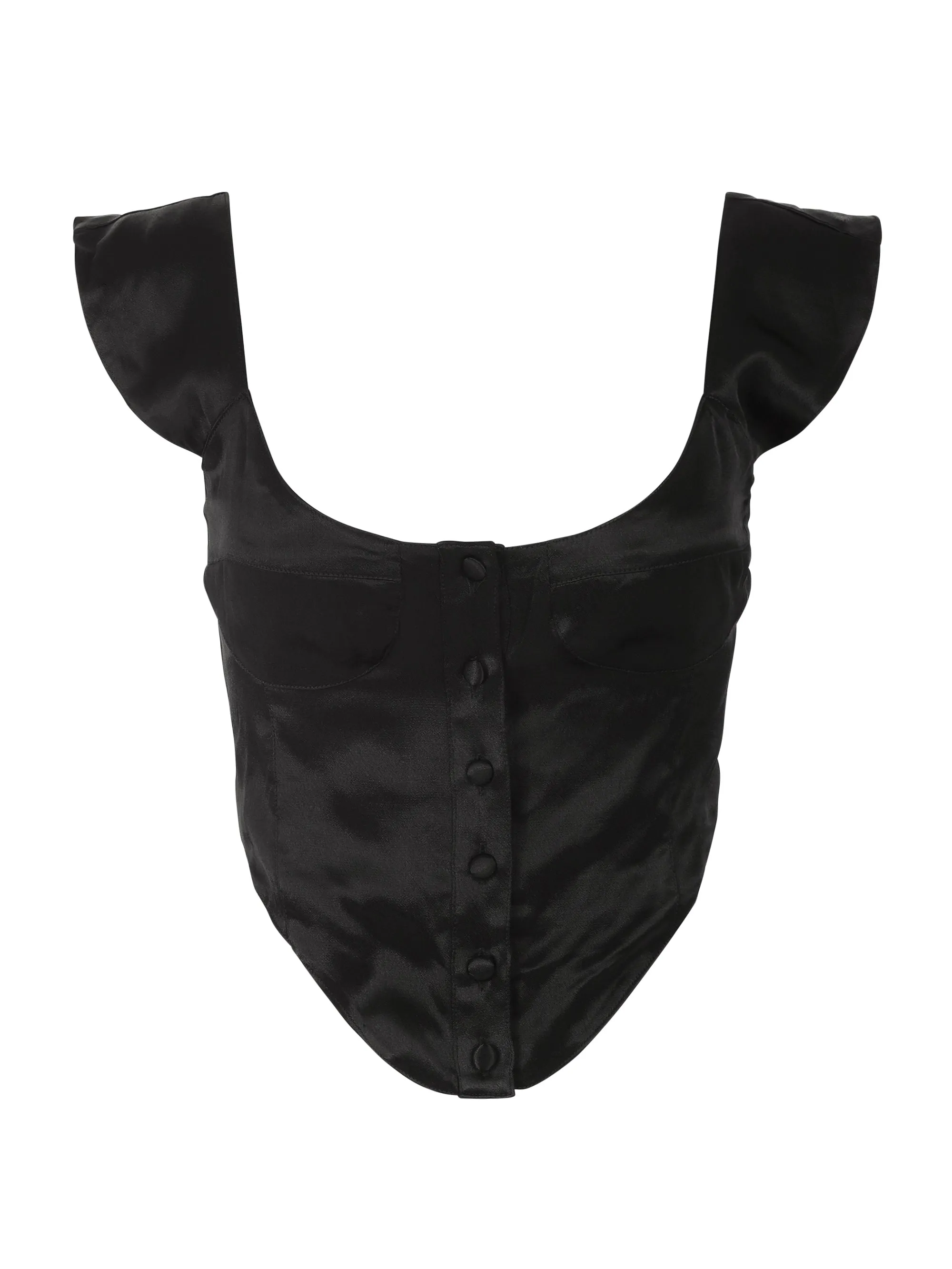 The Heather Top - Black Satin sold by Vanessa Mooney