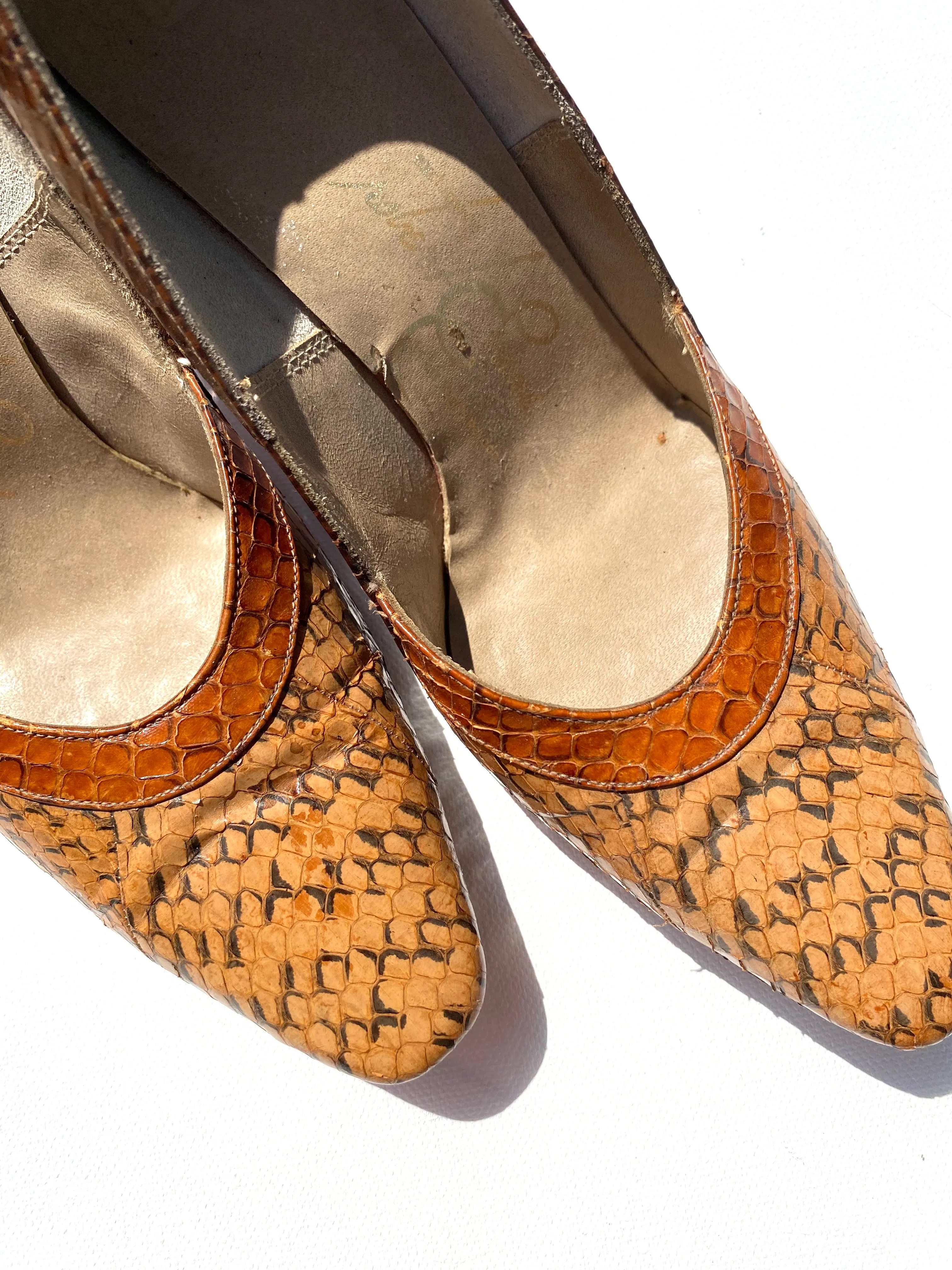 VINTAGE: Pumps - Brown Snakeskin sold by Vanessa Mooney product image thumbnail 2