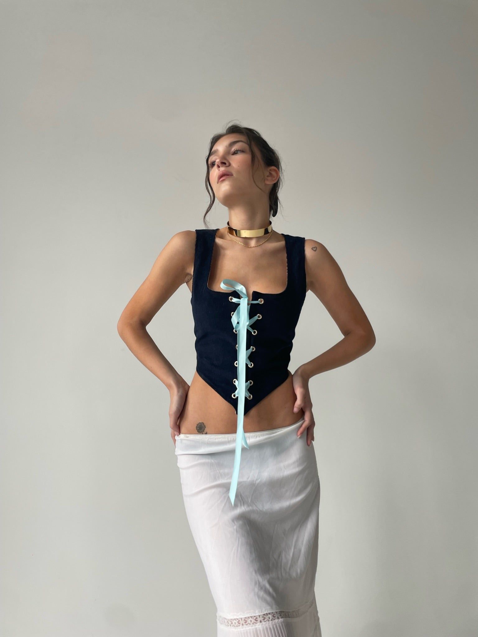 SAMPLE: The Cece Corset Top - Indigo sold by Vanessa Mooney product image thumbnail 2