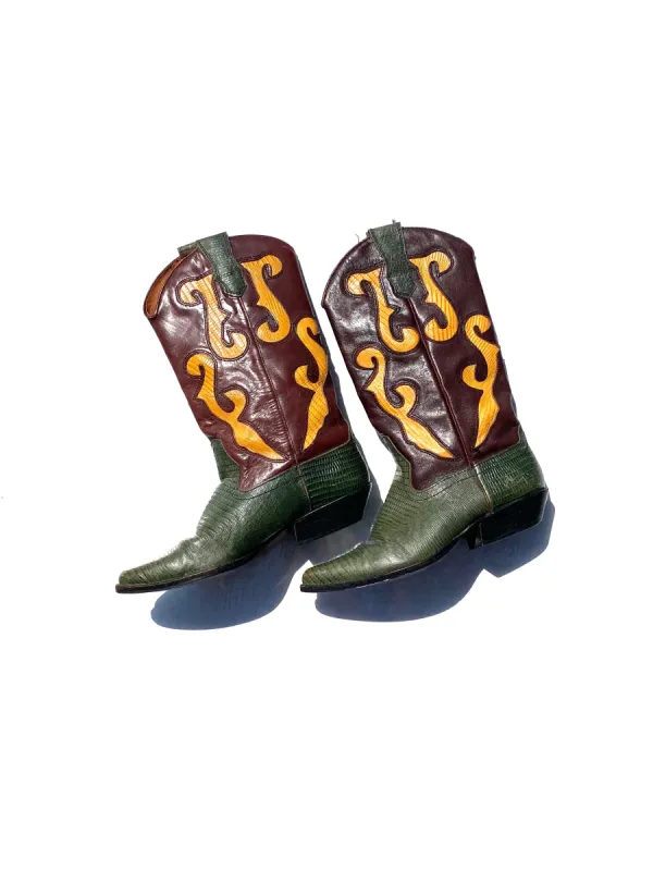VINTAGE: Western Boots - Green Snakeskin sold by Vanessa Mooney