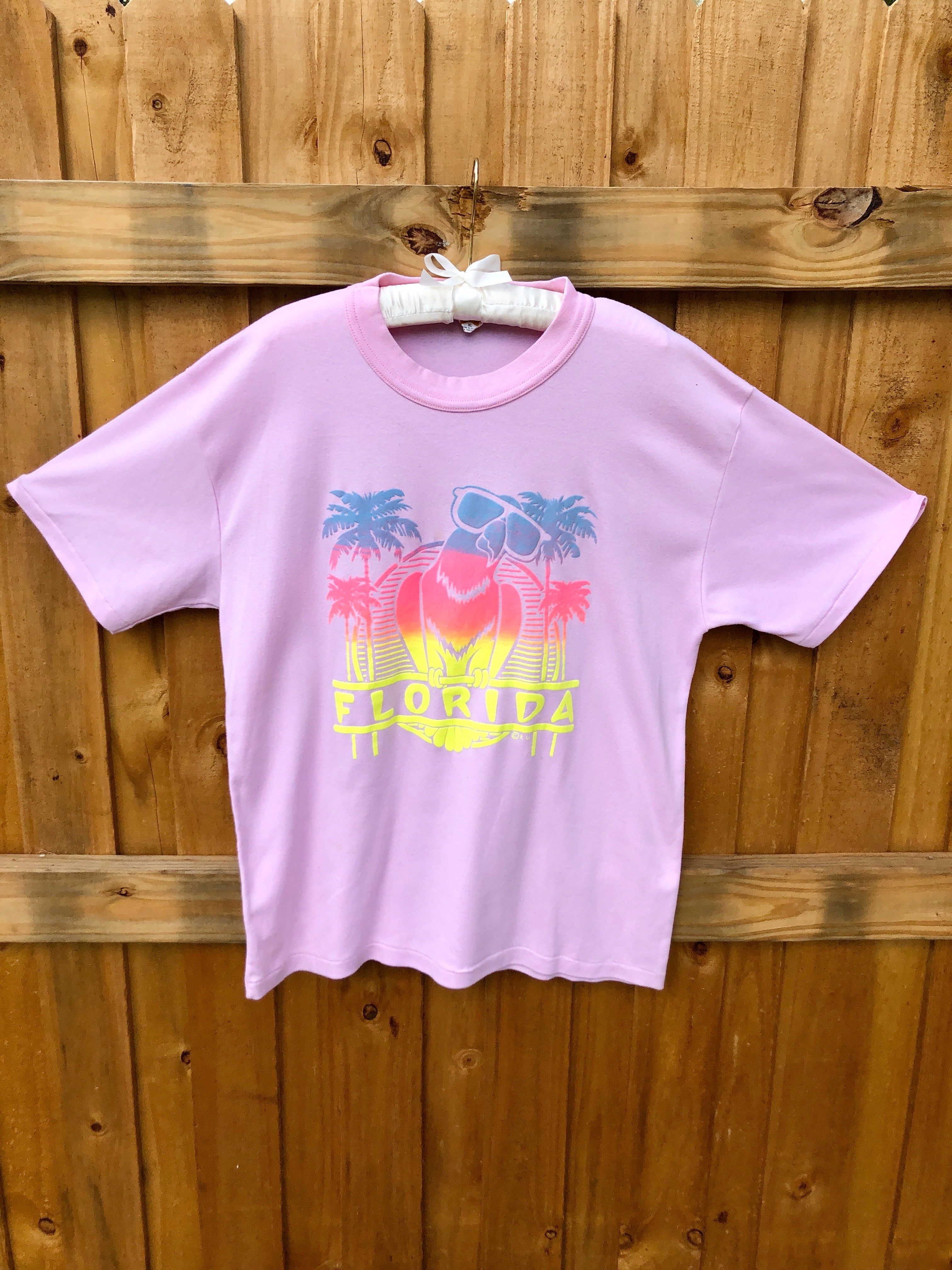 VINTAGE: Baby Pink Florida T-Shirt sold by Vanessa Mooney
