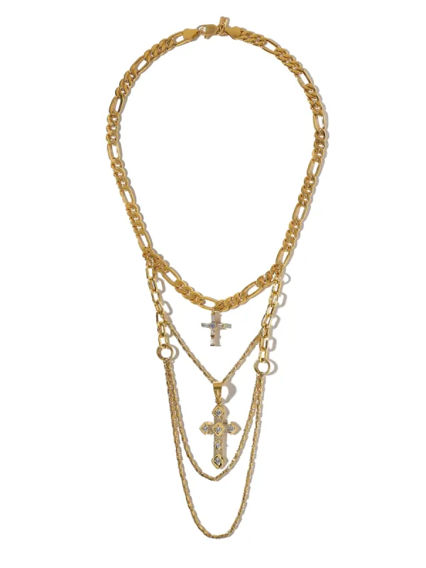 The Angel Layered Cross Necklace sold by Vanessa Mooney