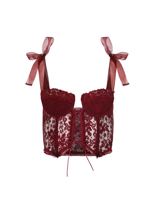 The Lana Corset Top - Burgundy sold by Vanessa Mooney