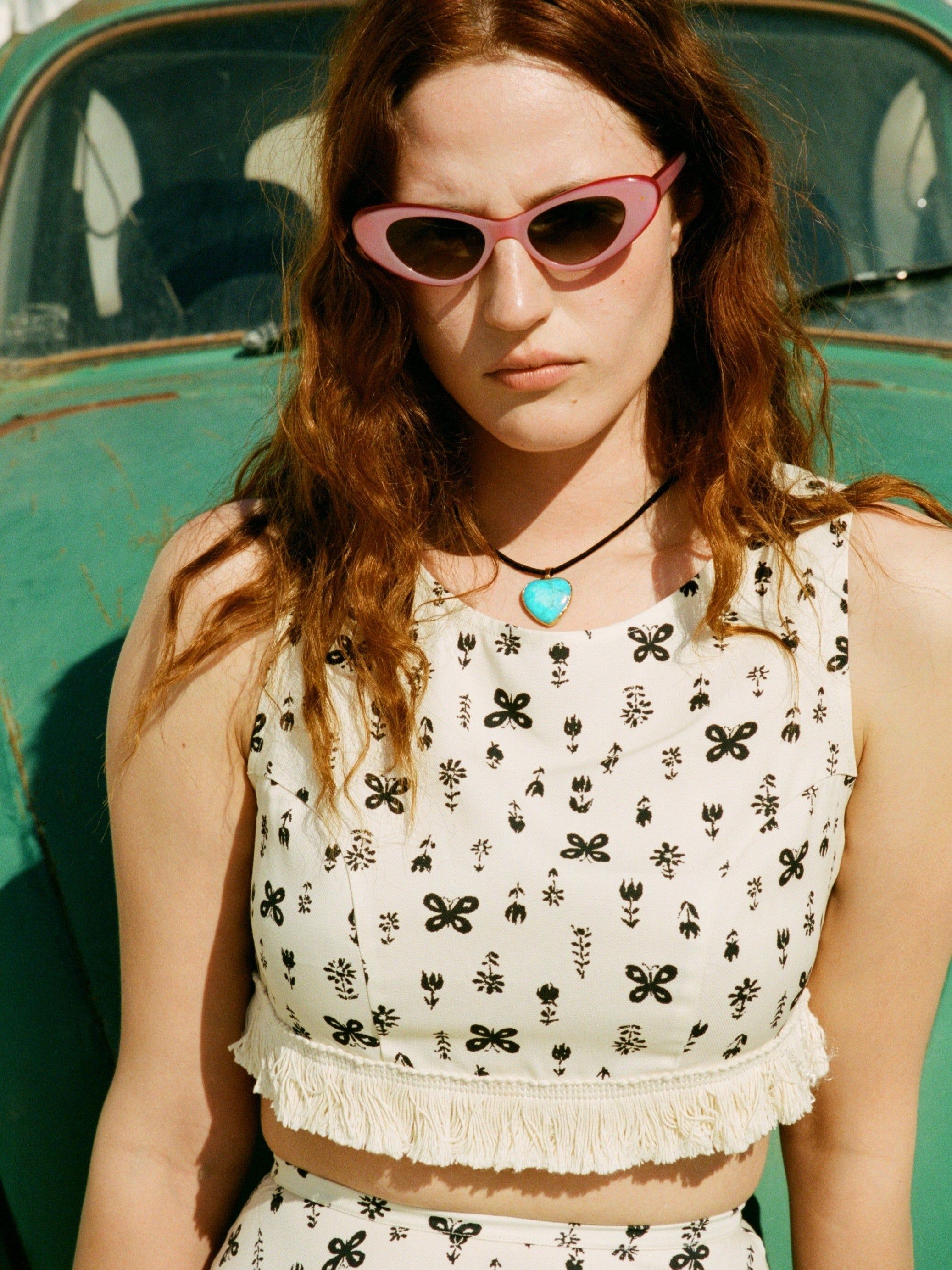 SAMPLE: The Willa Crop Top - Butterfly Floral Print sold by Vanessa Mooney product image thumbnail 2