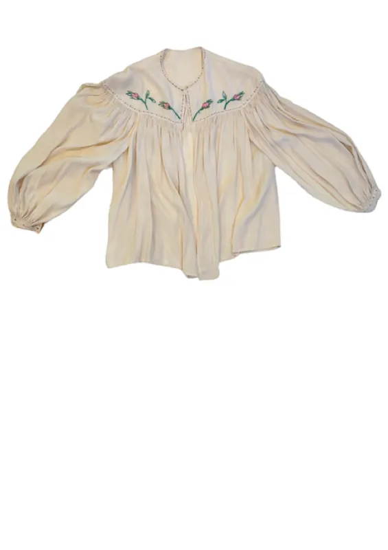 Vintage Embroidered Open Front Blouse sold by Vanessa Mooney