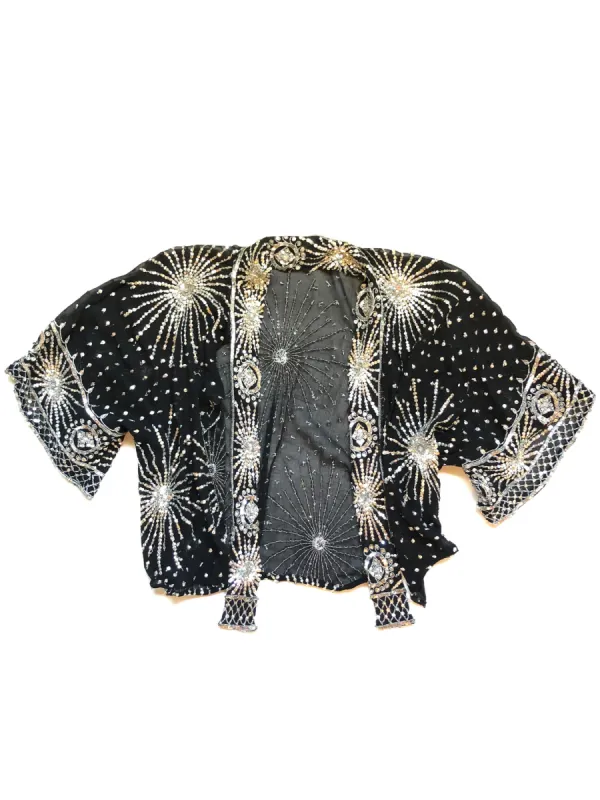 VINTAGE: Silver Sequined Jacket sold by Vanessa Mooney