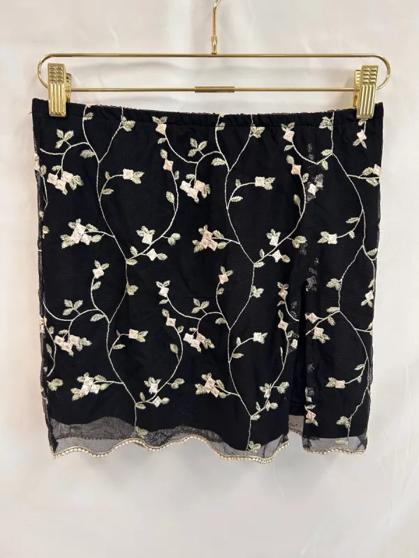 VINTAGE: Mesh Lined Y2k Floral Mini Skirt sold by Vanessa Mooney
