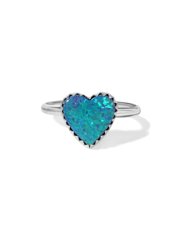 The Cilla Heart Ring - Deep Blue Opal sold by Vanessa Mooney