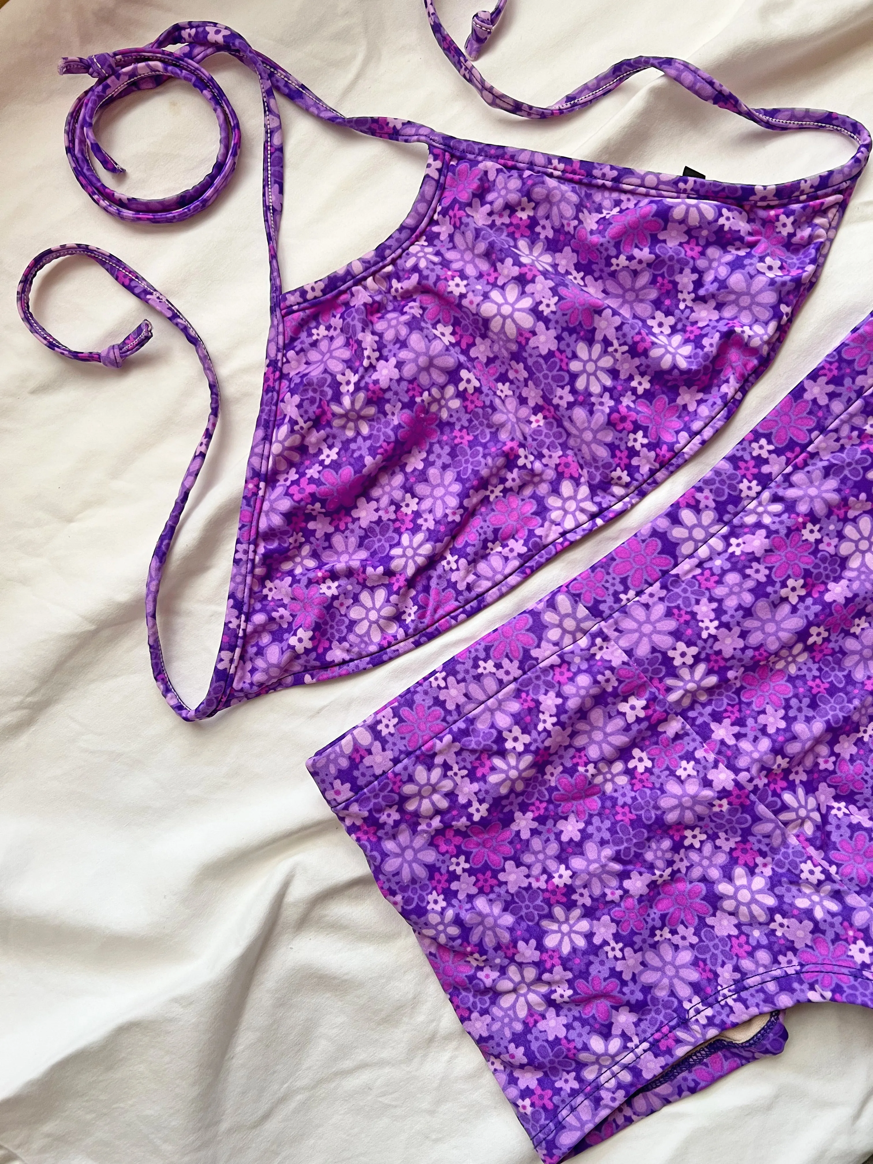 VINTAGE: Purple Halter & Shorts Bikini Set sold by Vanessa Mooney product image thumbnail 2