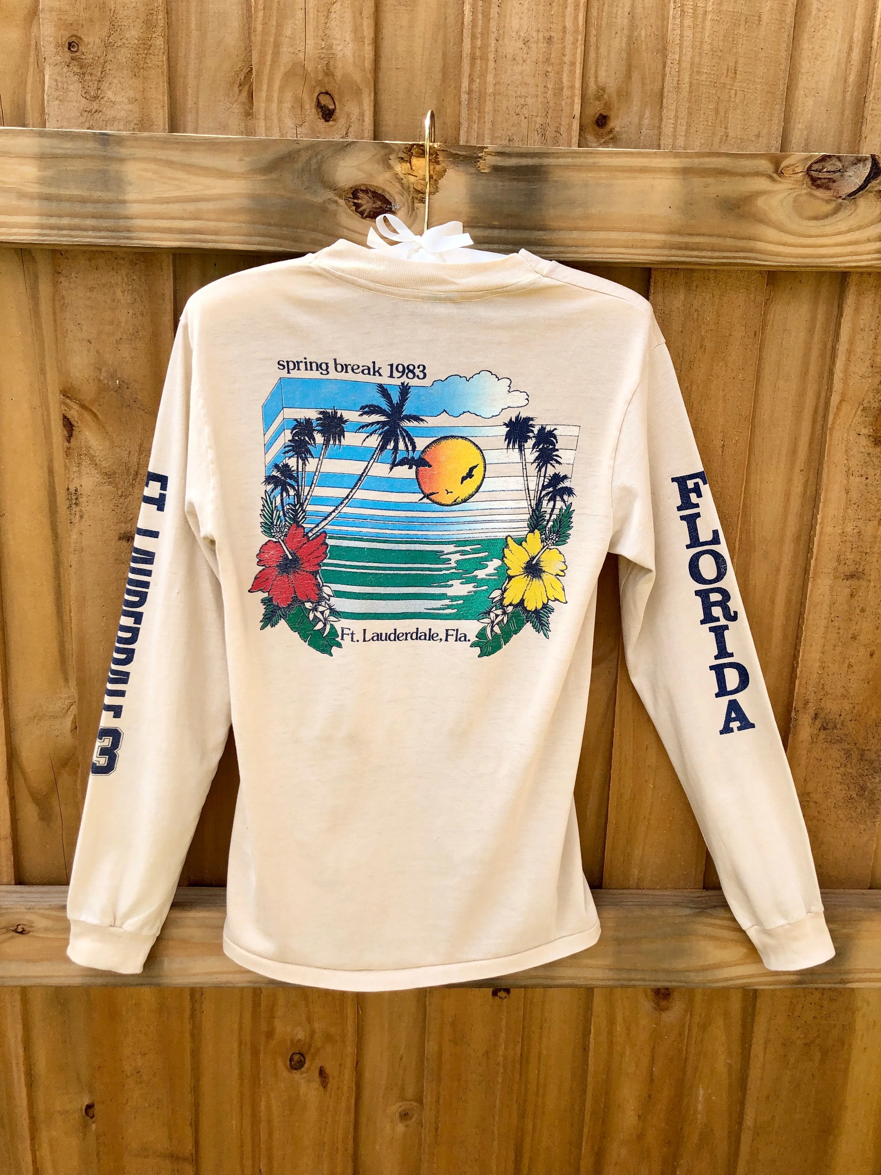 VINTAGE: Long-Sleeve Tropical Surf Tee sold by Vanessa Mooney