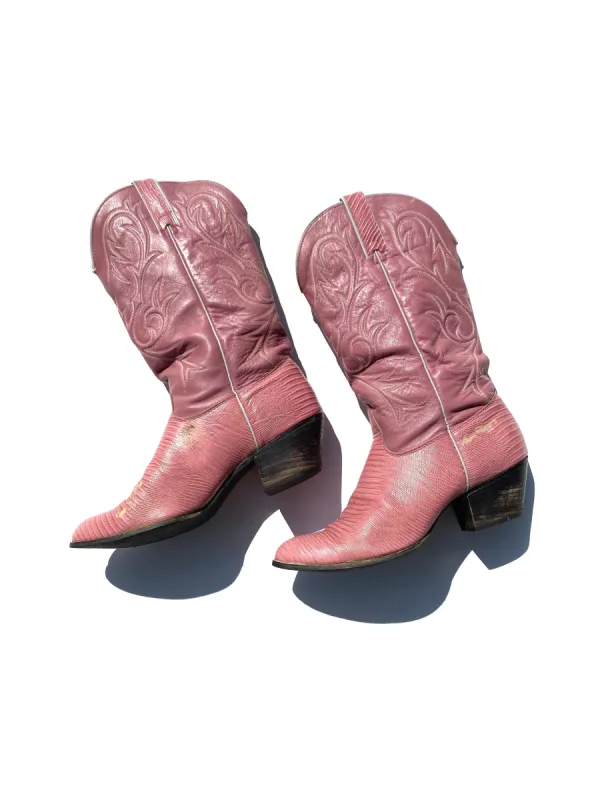 VINTAGE: Western Boots - Baby Pink sold by Vanessa Mooney