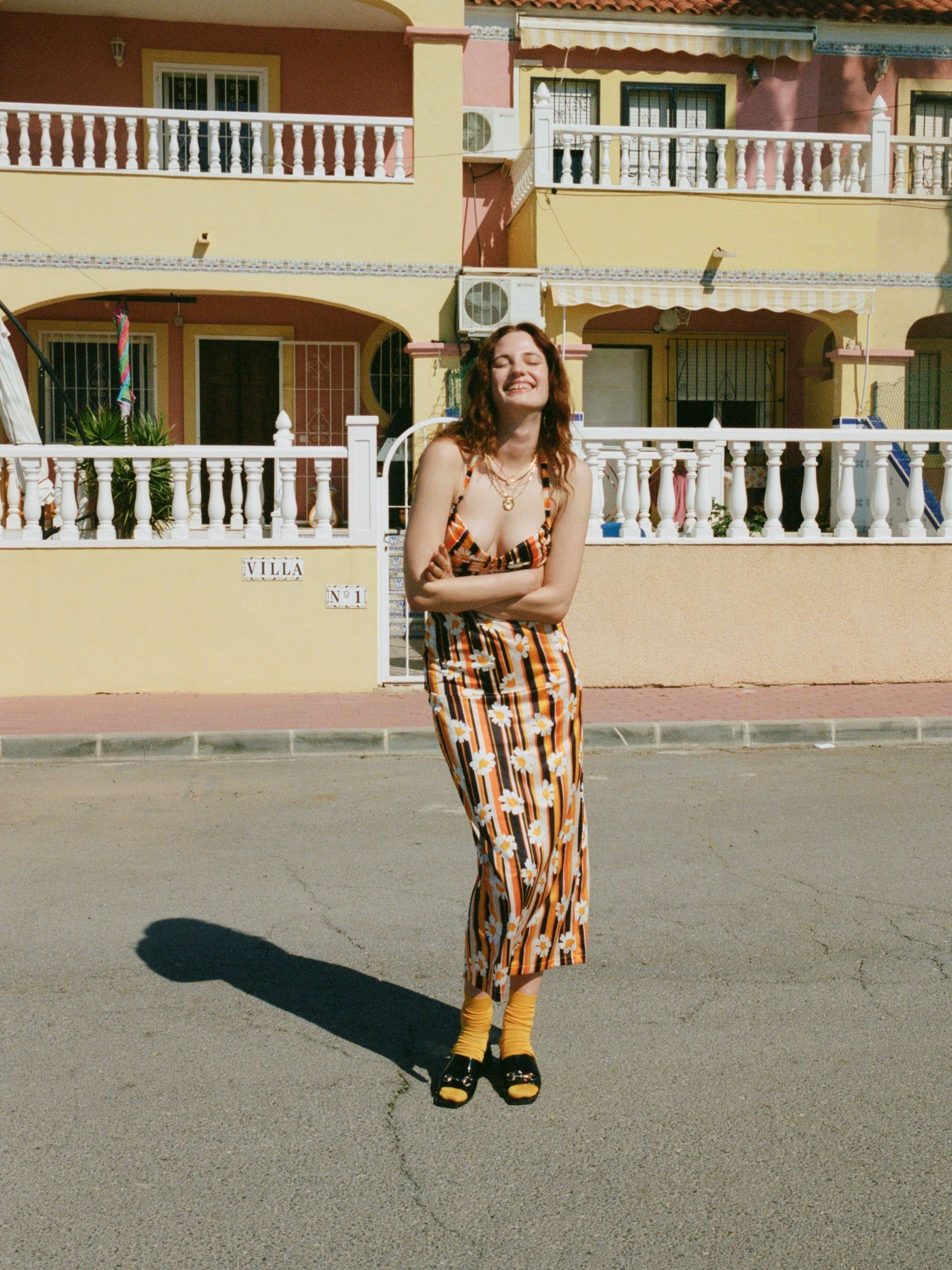 SAMPLE: The Harlow Dress - Sunset Daisy Print sold by Vanessa Mooney product image thumbnail 3